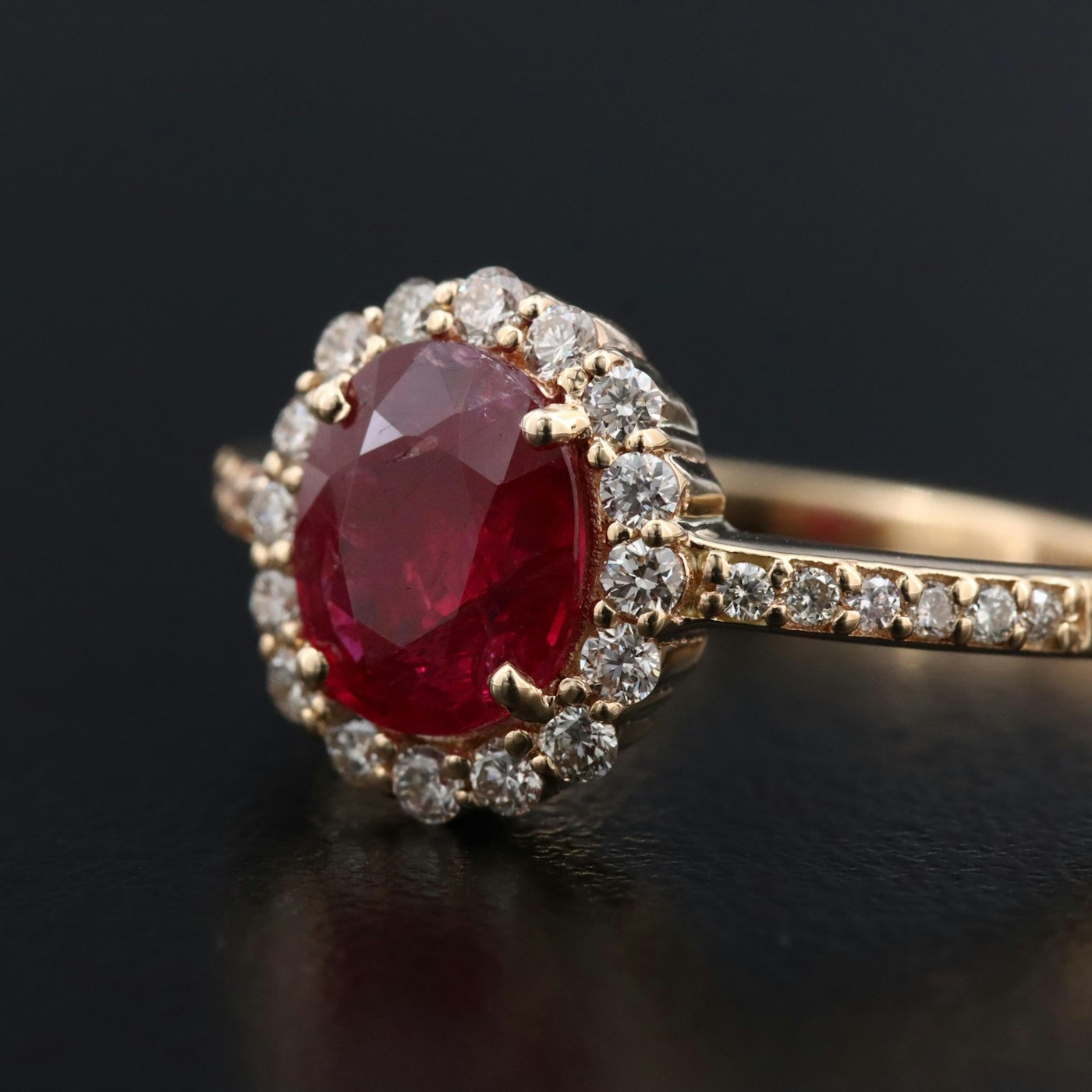 14K 1.40 CT Ruby and Diamond Ring with IGI Jewelry Report | EBTH