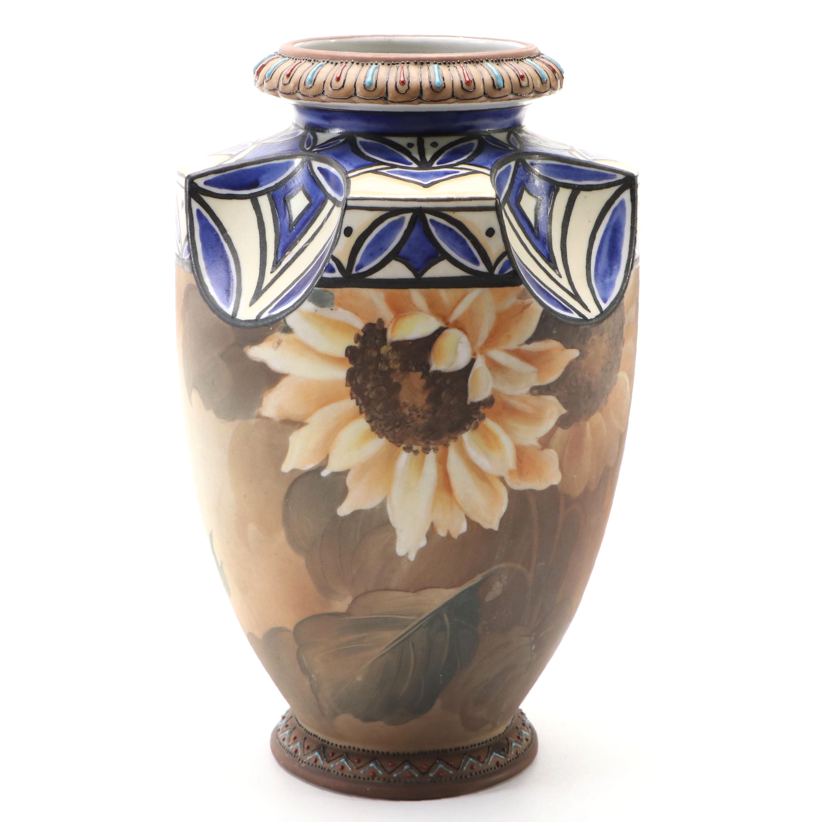 Nippon Art Nouveau Style Porcelain Vase, Early 20th Century
