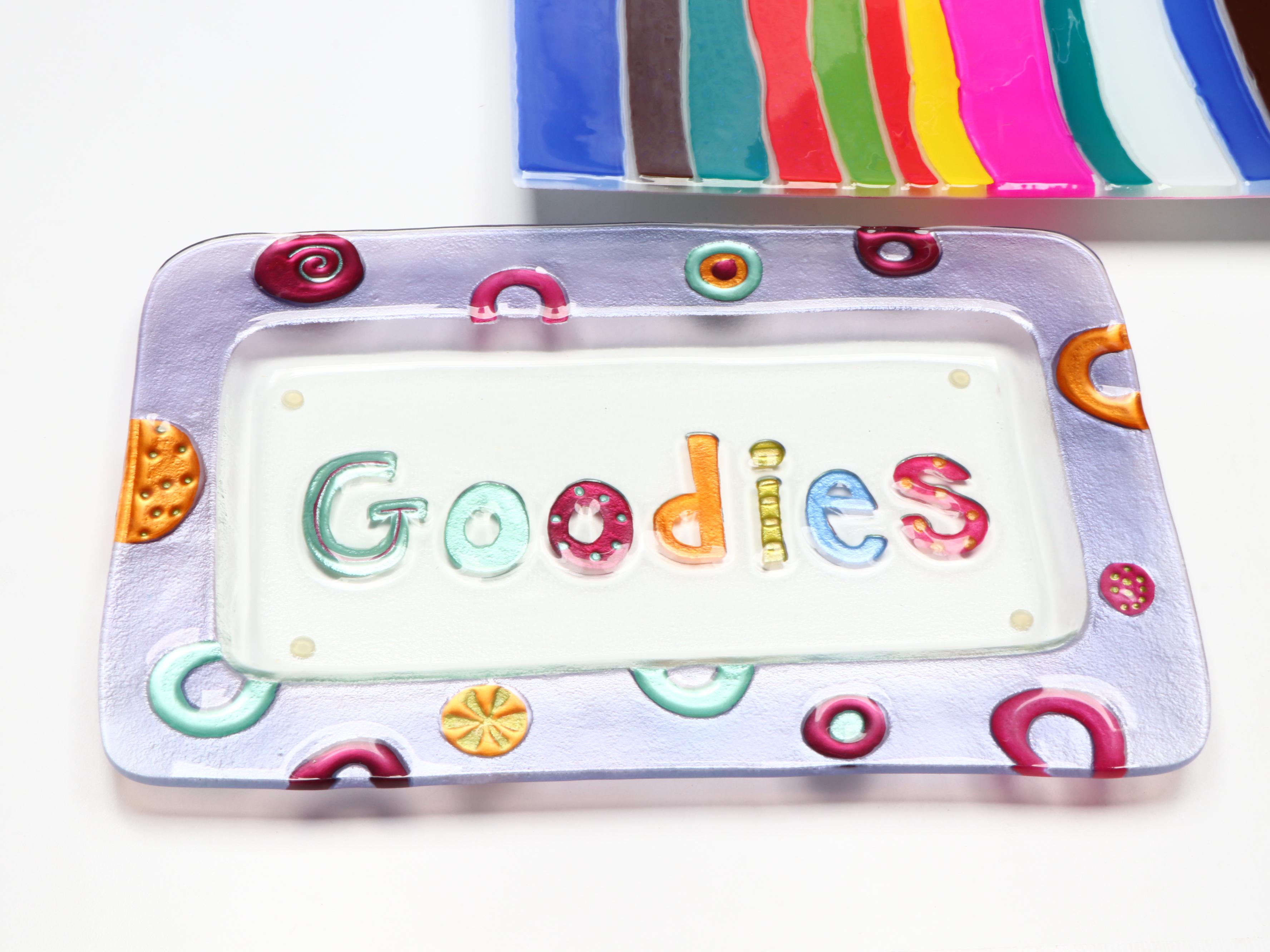 Contemporary Glass Platters and Bowl