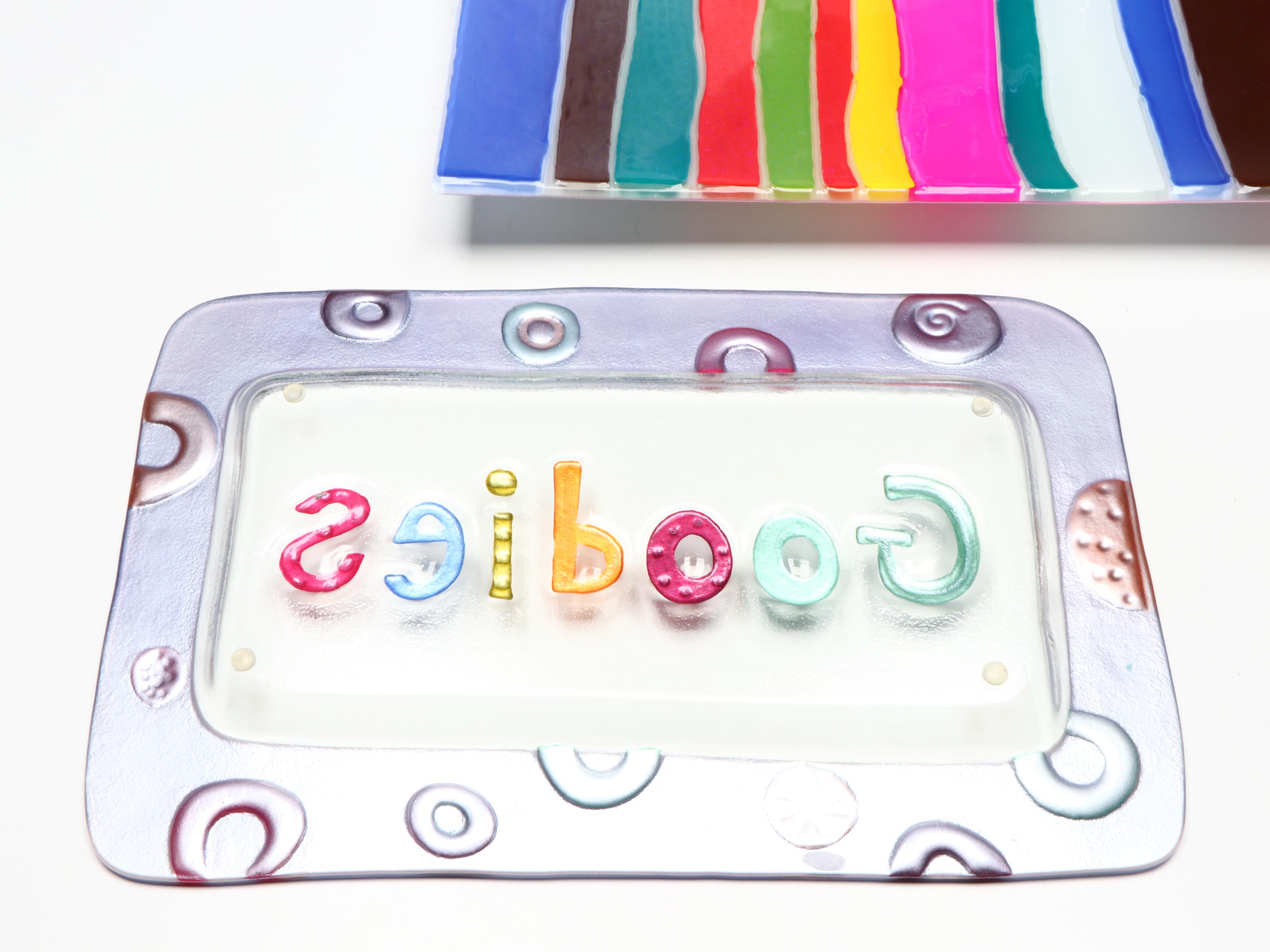 Contemporary Glass Platters and Bowl