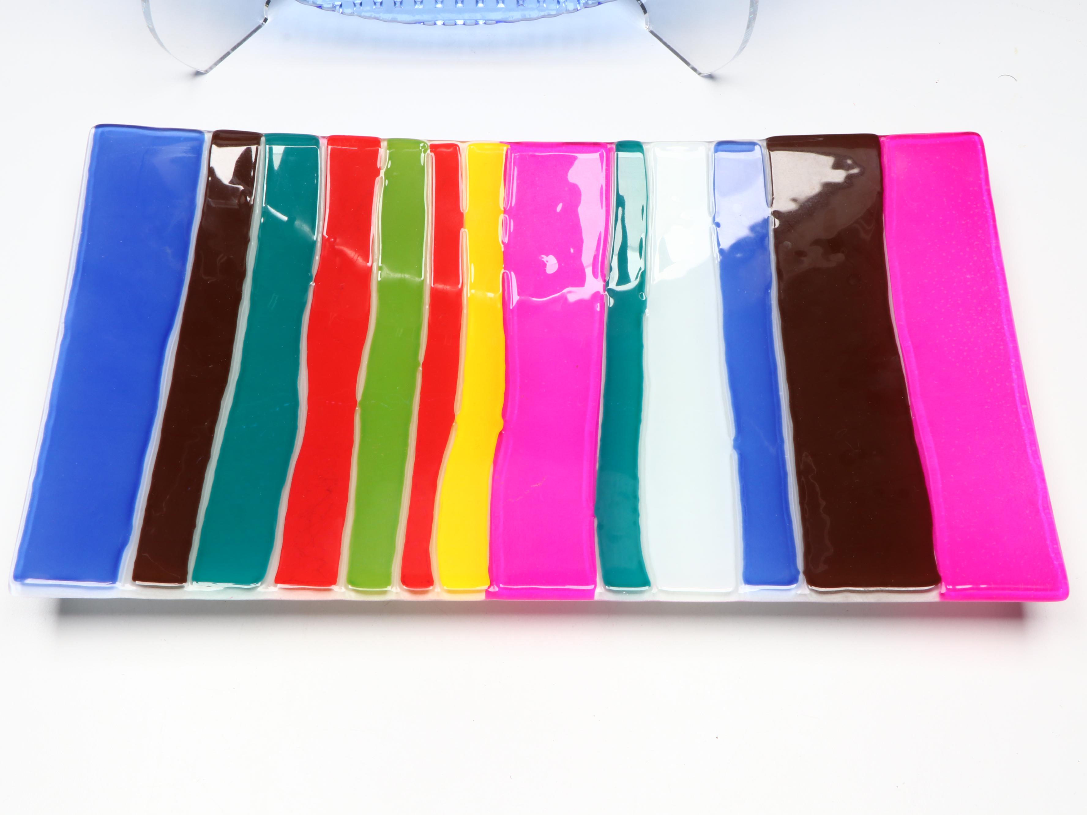 Contemporary Glass Platters and Bowl