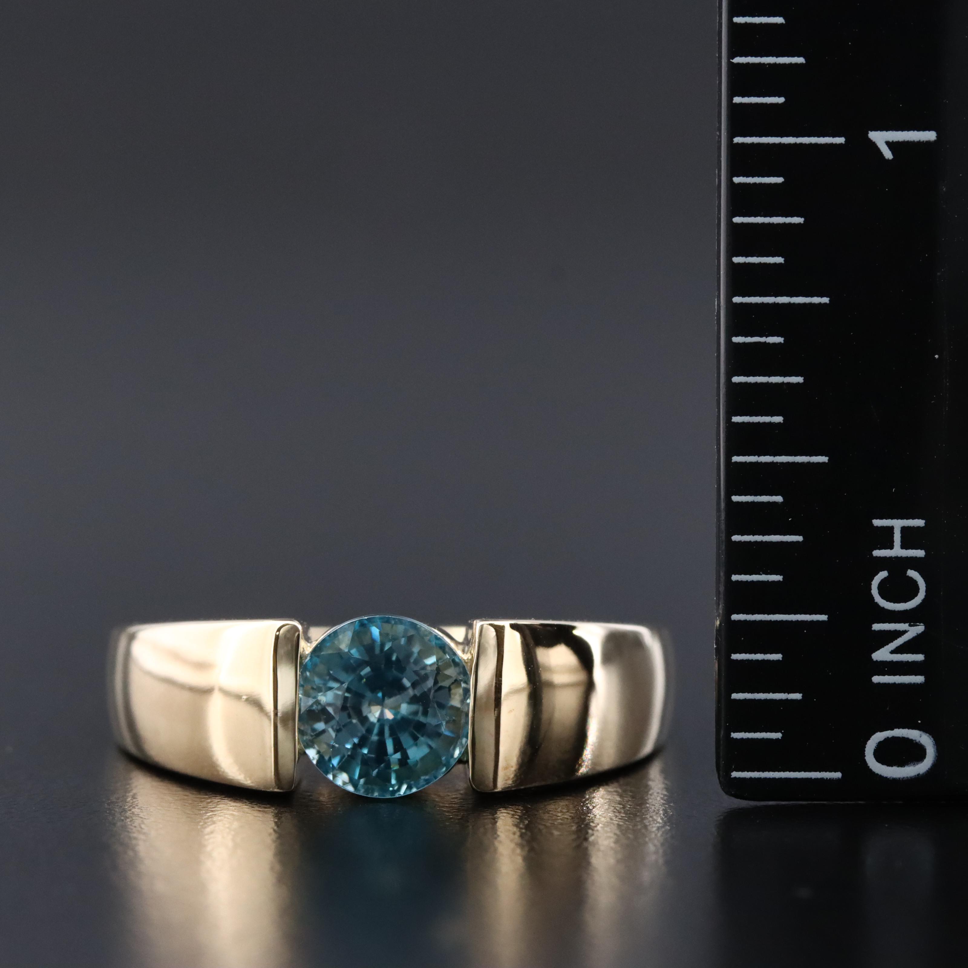 10K Zircon Solitaire Ring