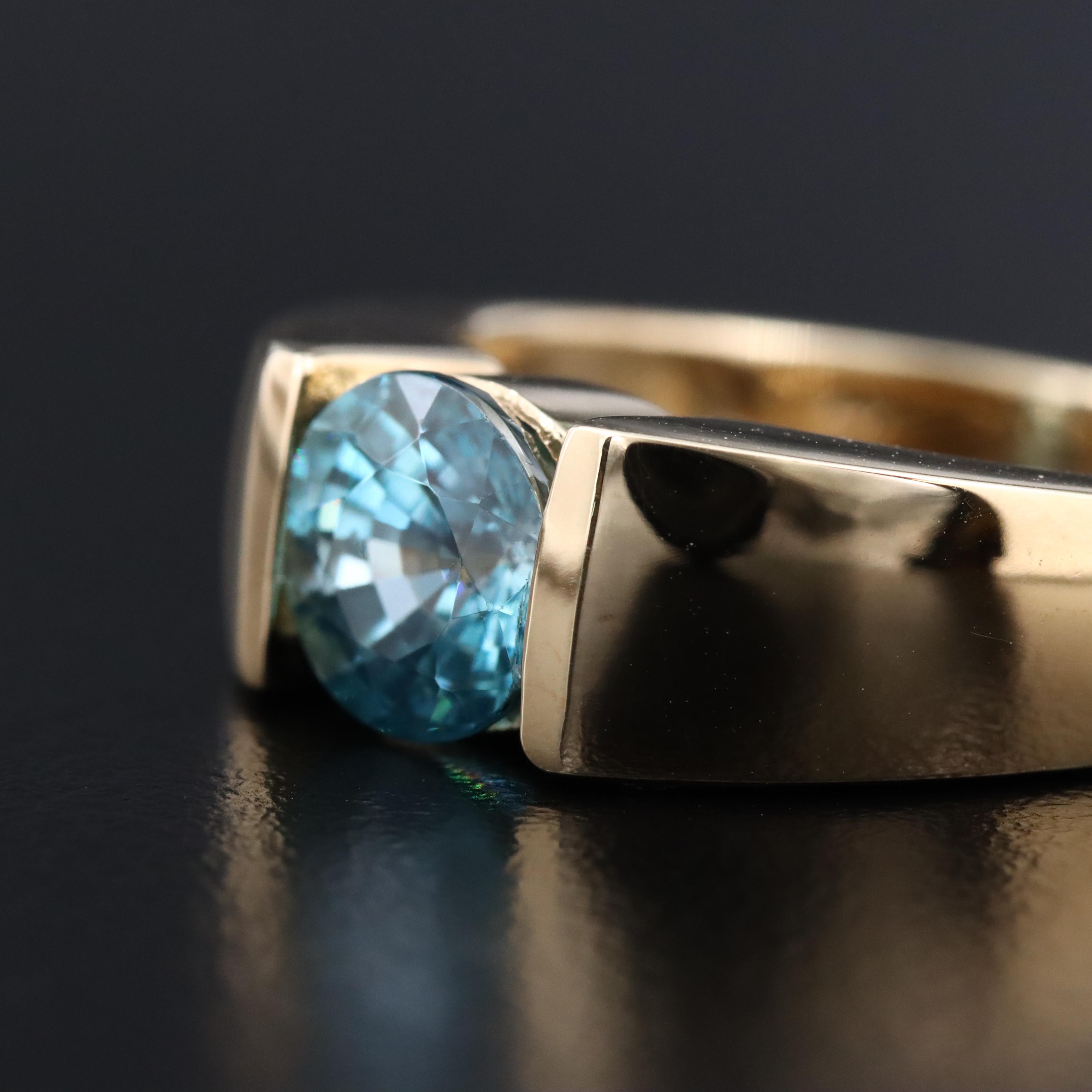 10K Zircon Solitaire Ring