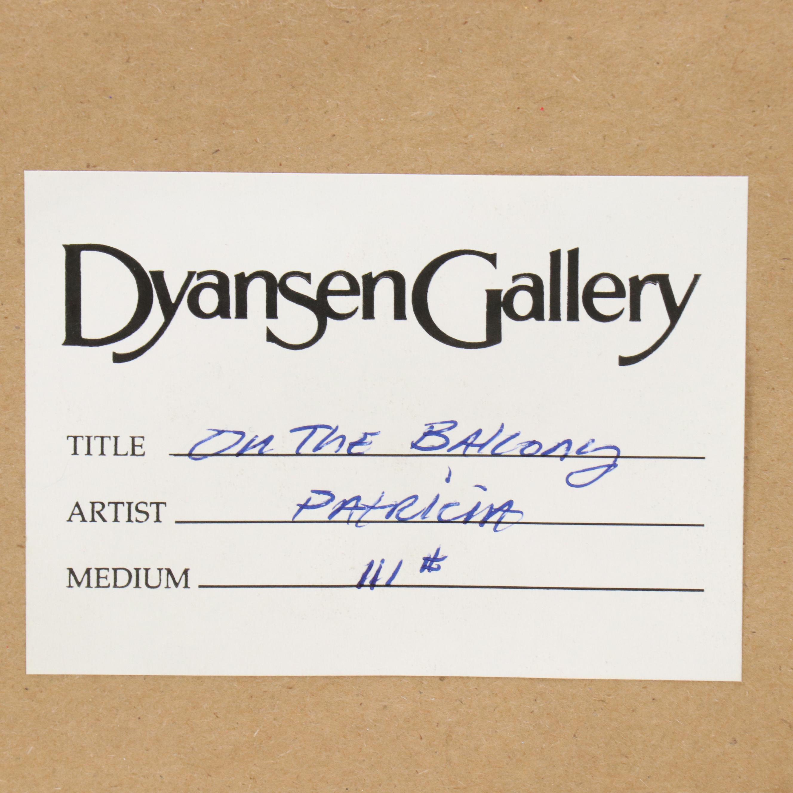 Patricia Govezensky Serigraph of Figures at Outdoor Café