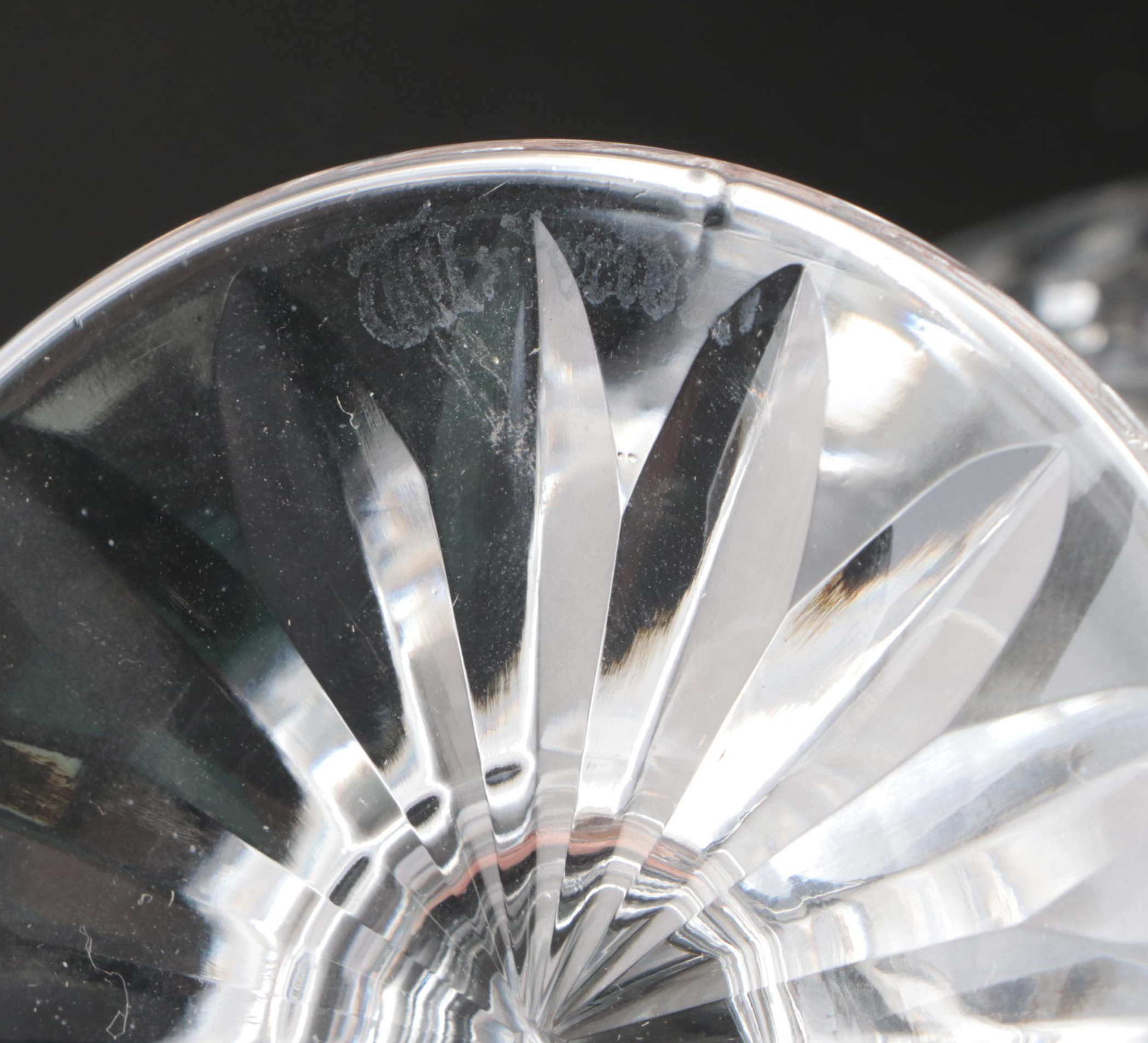 Waterford "Maeve" Crystal Claret Wine Glasses, Coupes, and Tumblers