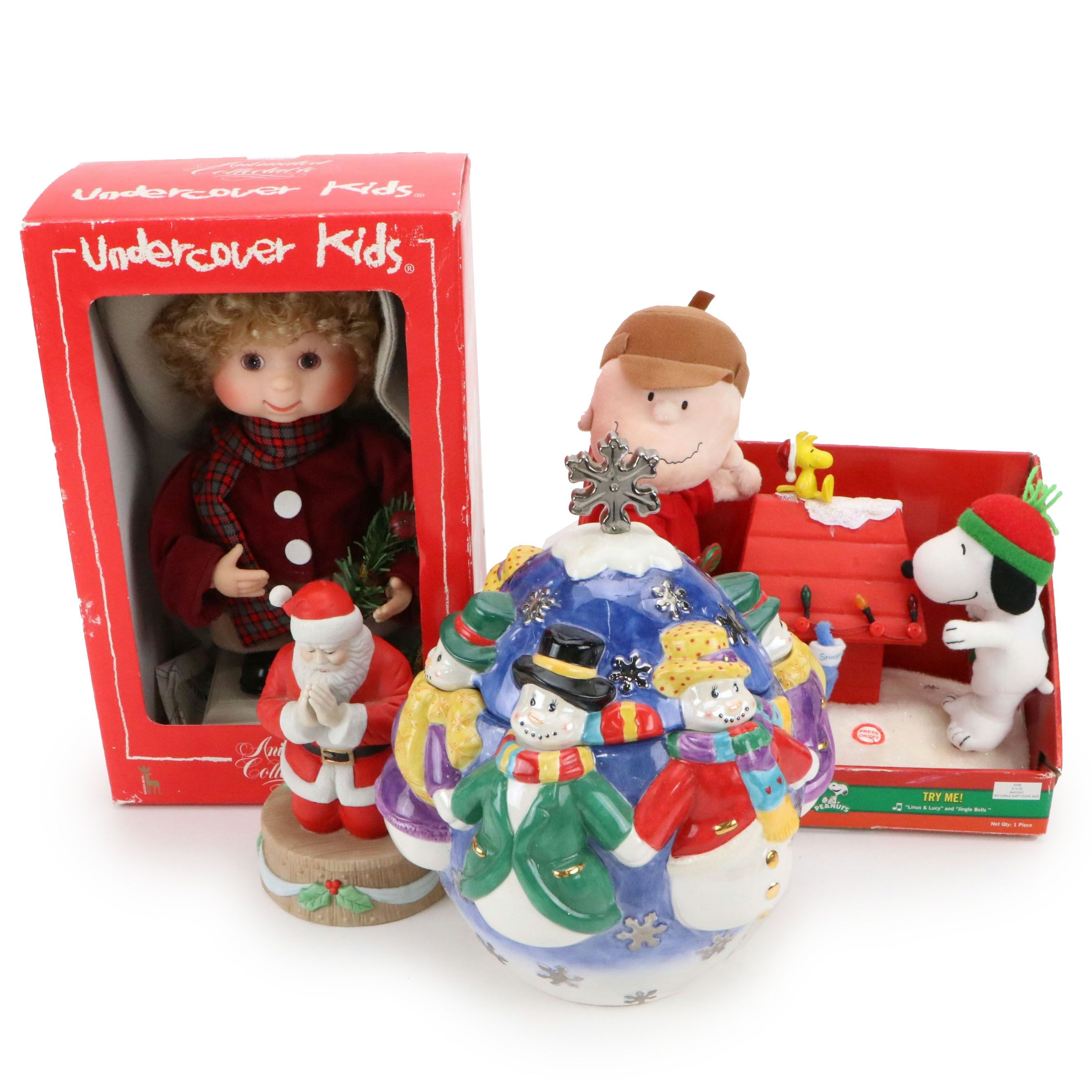 Santa's Best Undercover Kids Animated Figurine with Peanuts and Other Decor