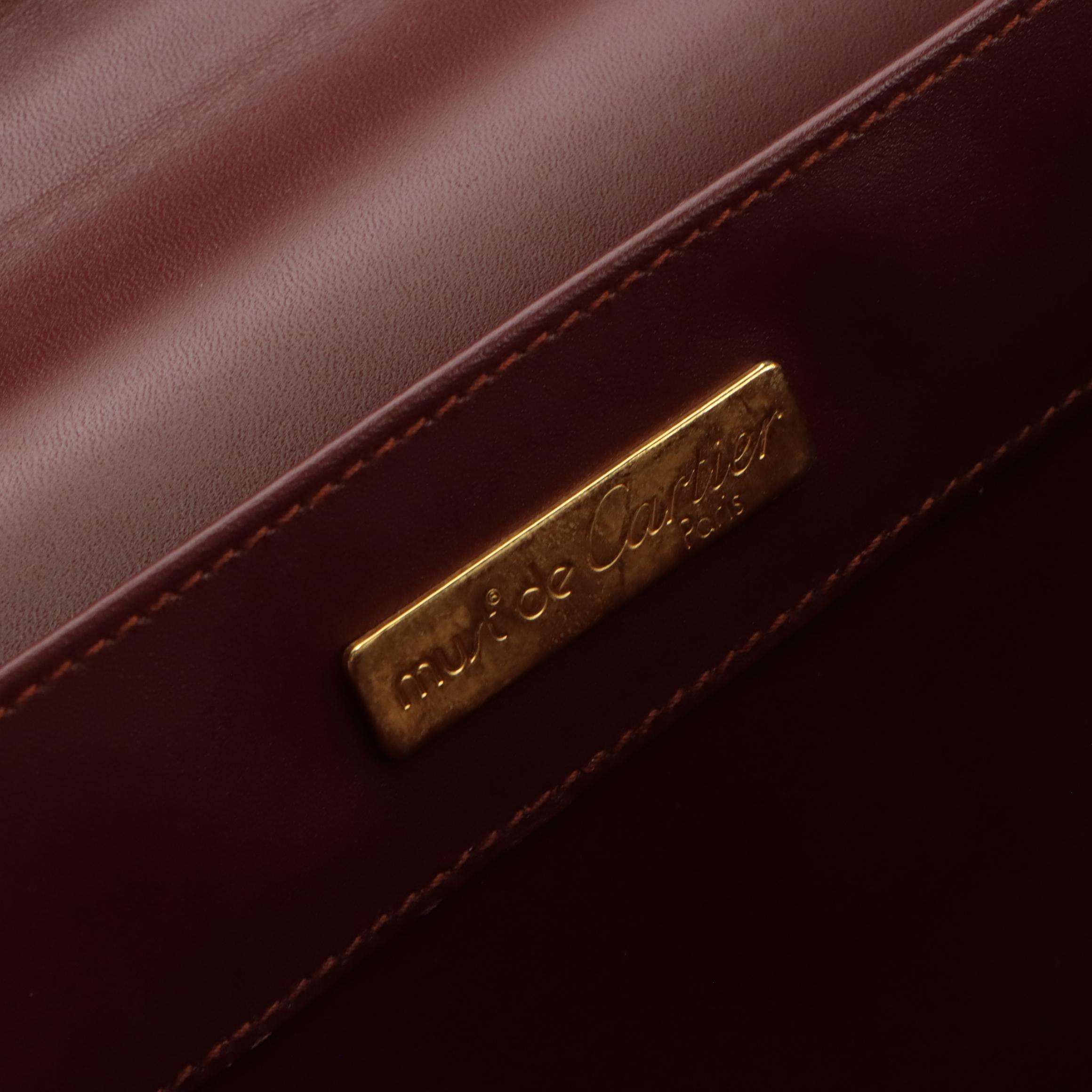 Cartier Must De Cartier Briefcase in Burgundy Leather