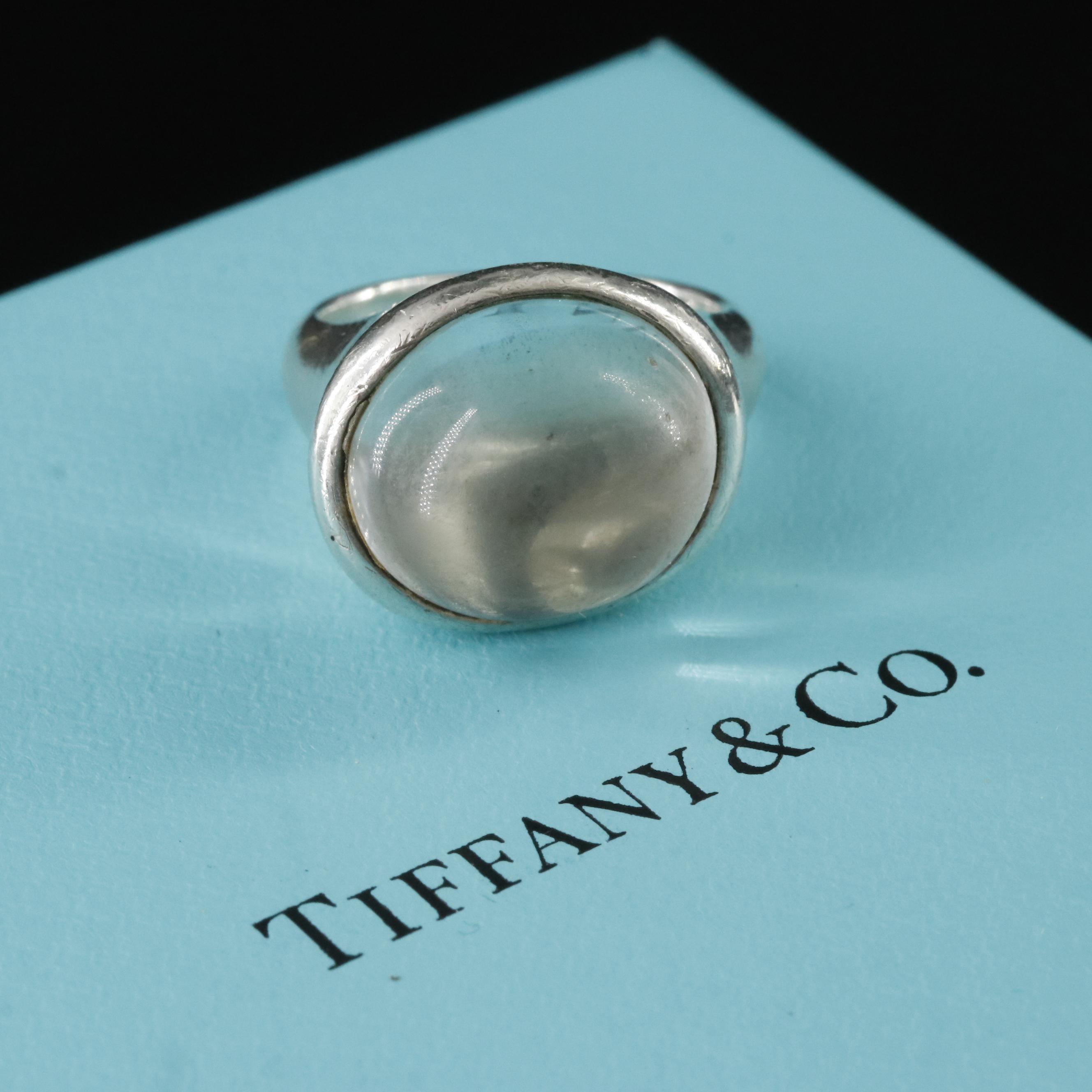 Elsa Peretti for Tiffany & Co. Sterling Rock Crystal Cabochon Ring