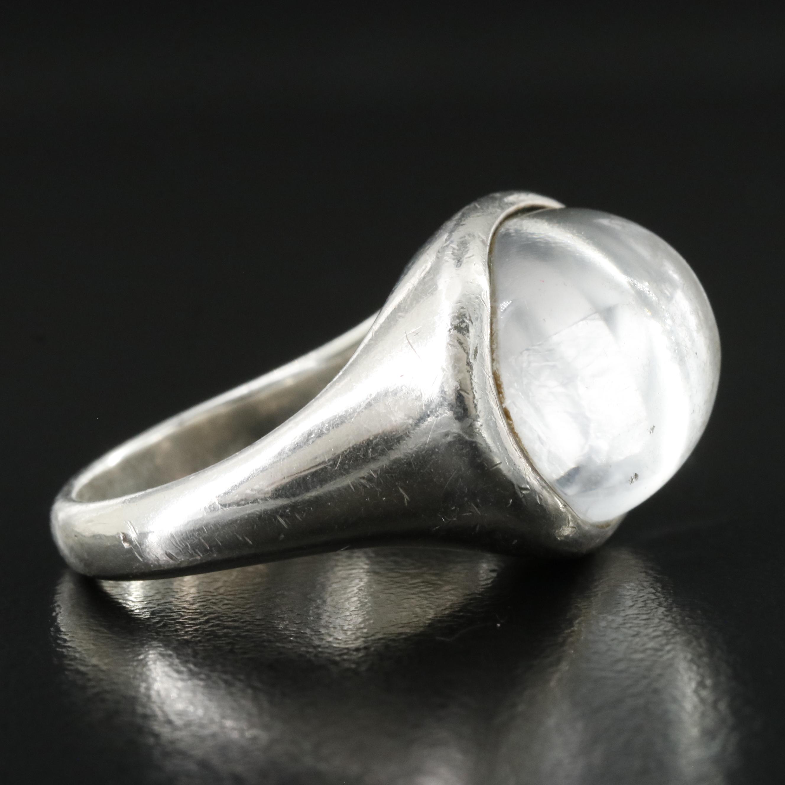 Elsa Peretti for Tiffany & Co. Sterling Rock Crystal Cabochon Ring