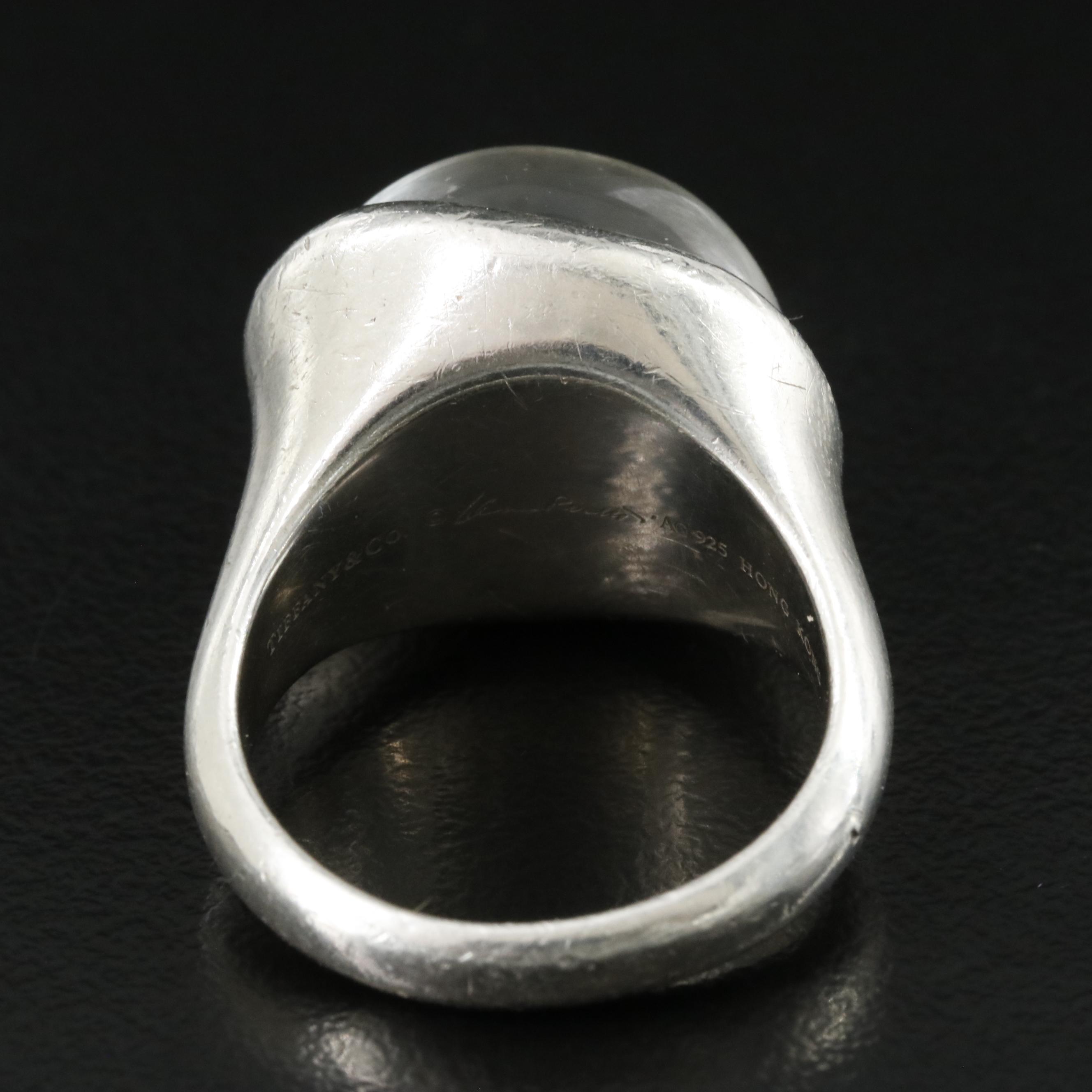 Elsa Peretti for Tiffany & Co. Sterling Rock Crystal Cabochon Ring