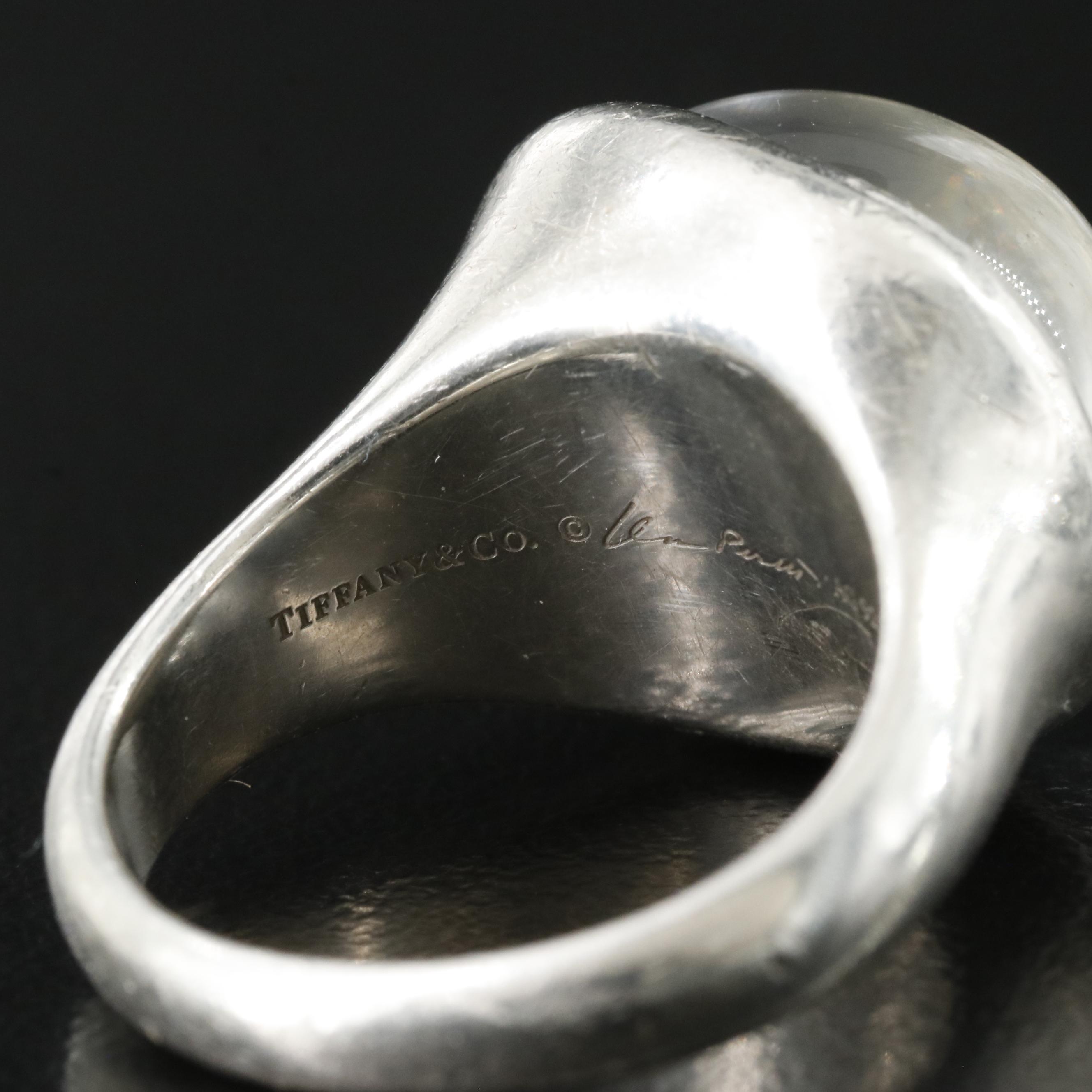 Elsa Peretti for Tiffany & Co. Sterling Rock Crystal Cabochon Ring