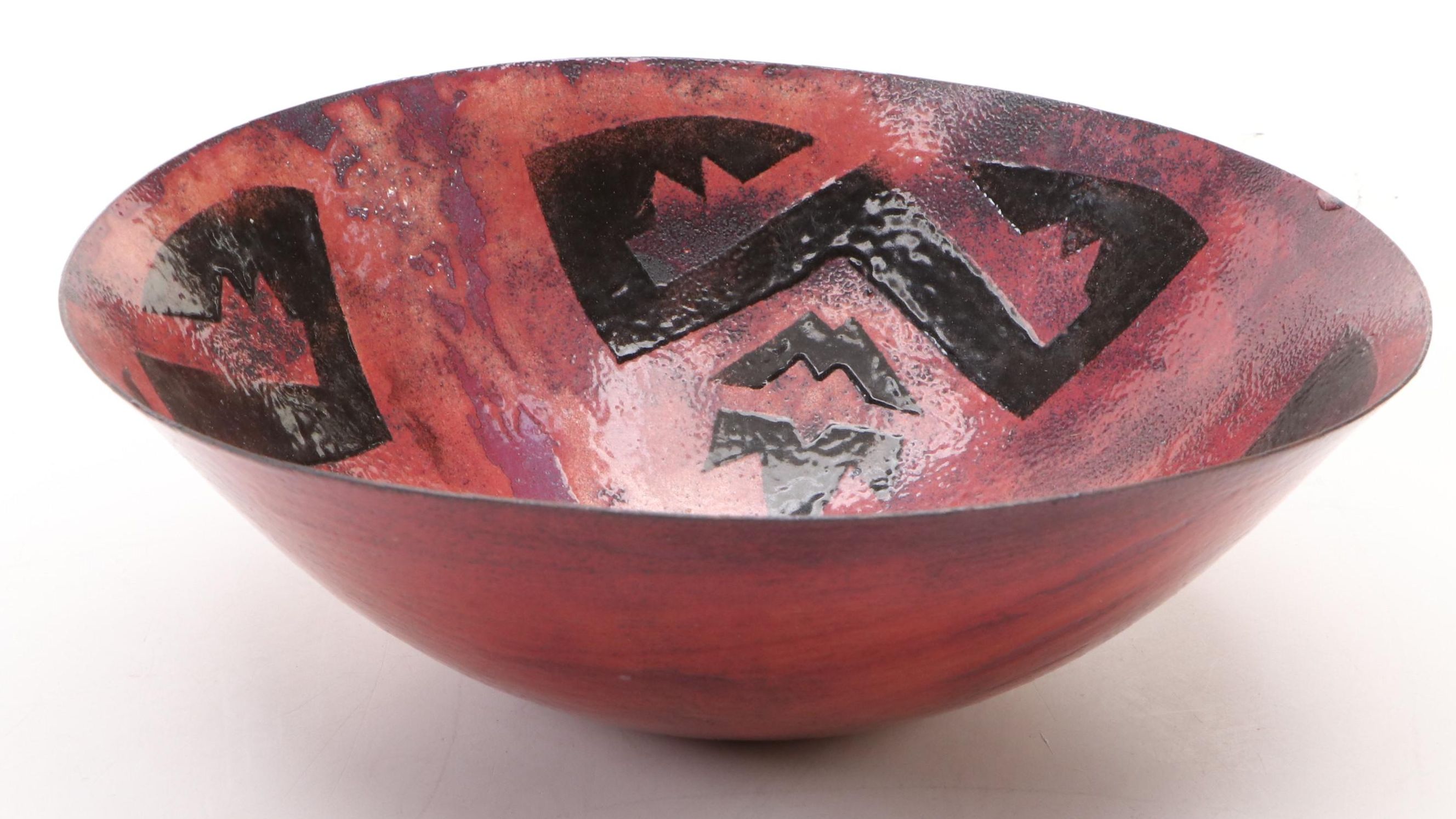 Barbara Culp Southwestern Enameled Metal Bowl, Late 20th Century