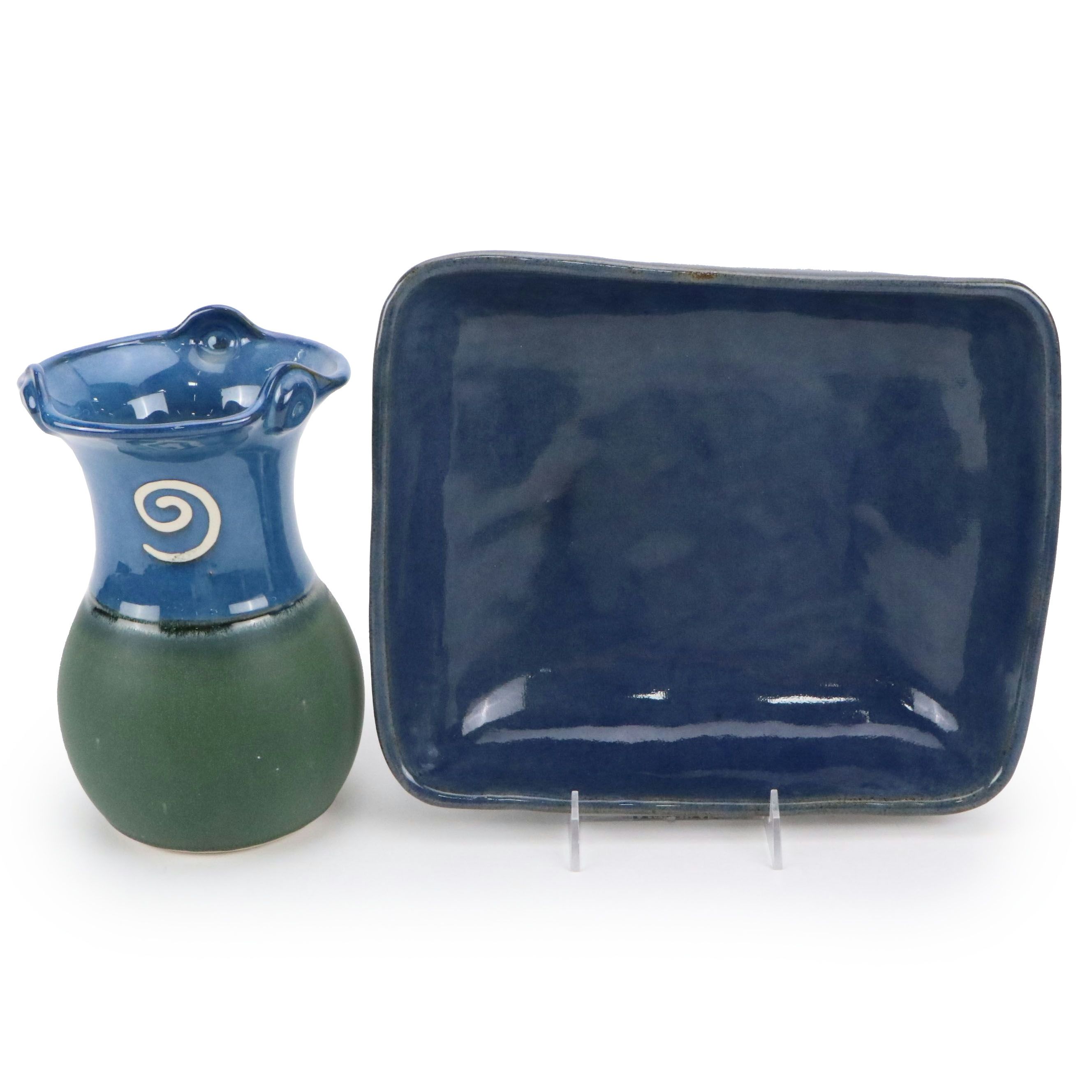 Jack O'Patsy Pottery Ceramic Pitcher with Williams-Sonoma Bowl