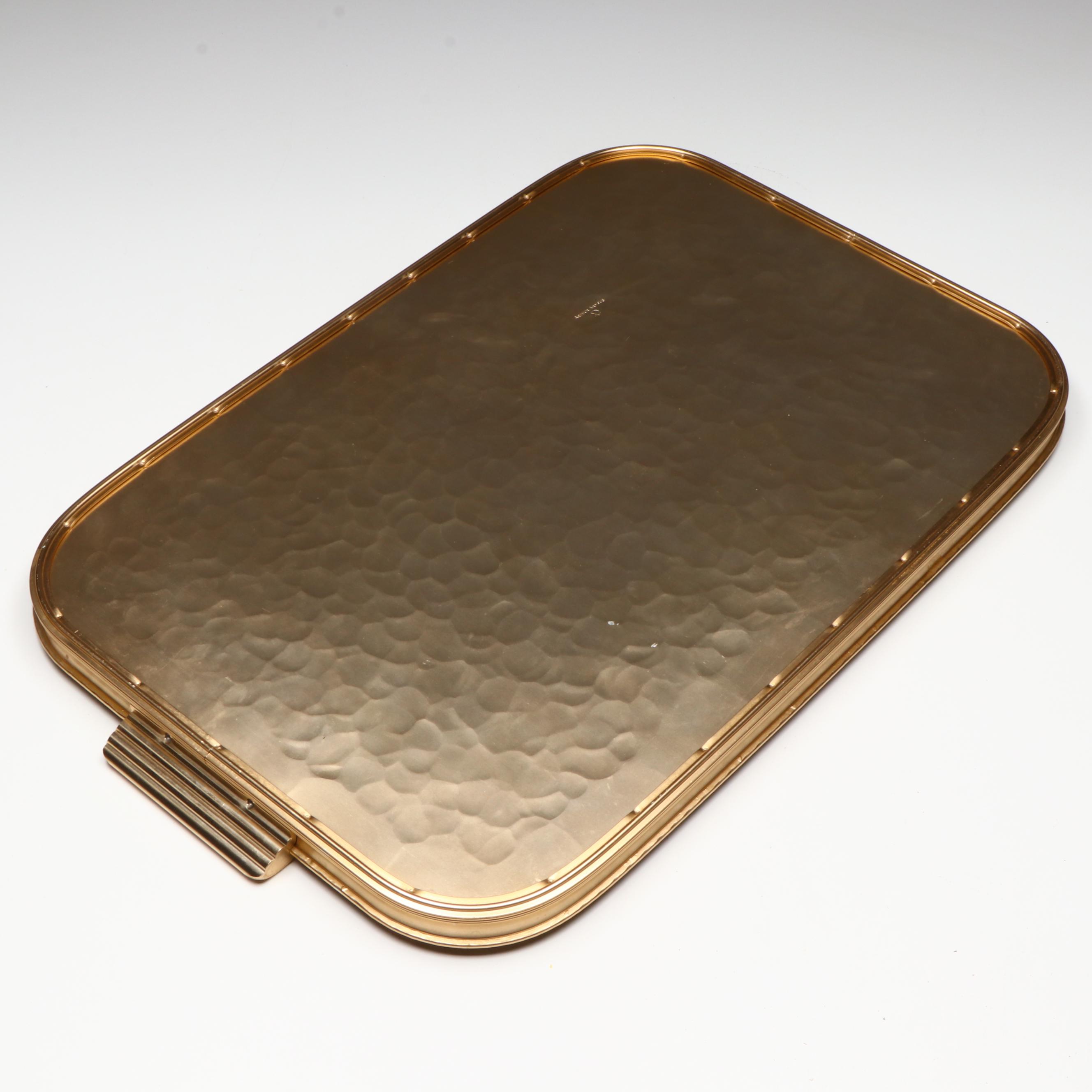 Arthur Armour Mid Century Modern Aluminum Tray with Tumblers and Ice Bucket