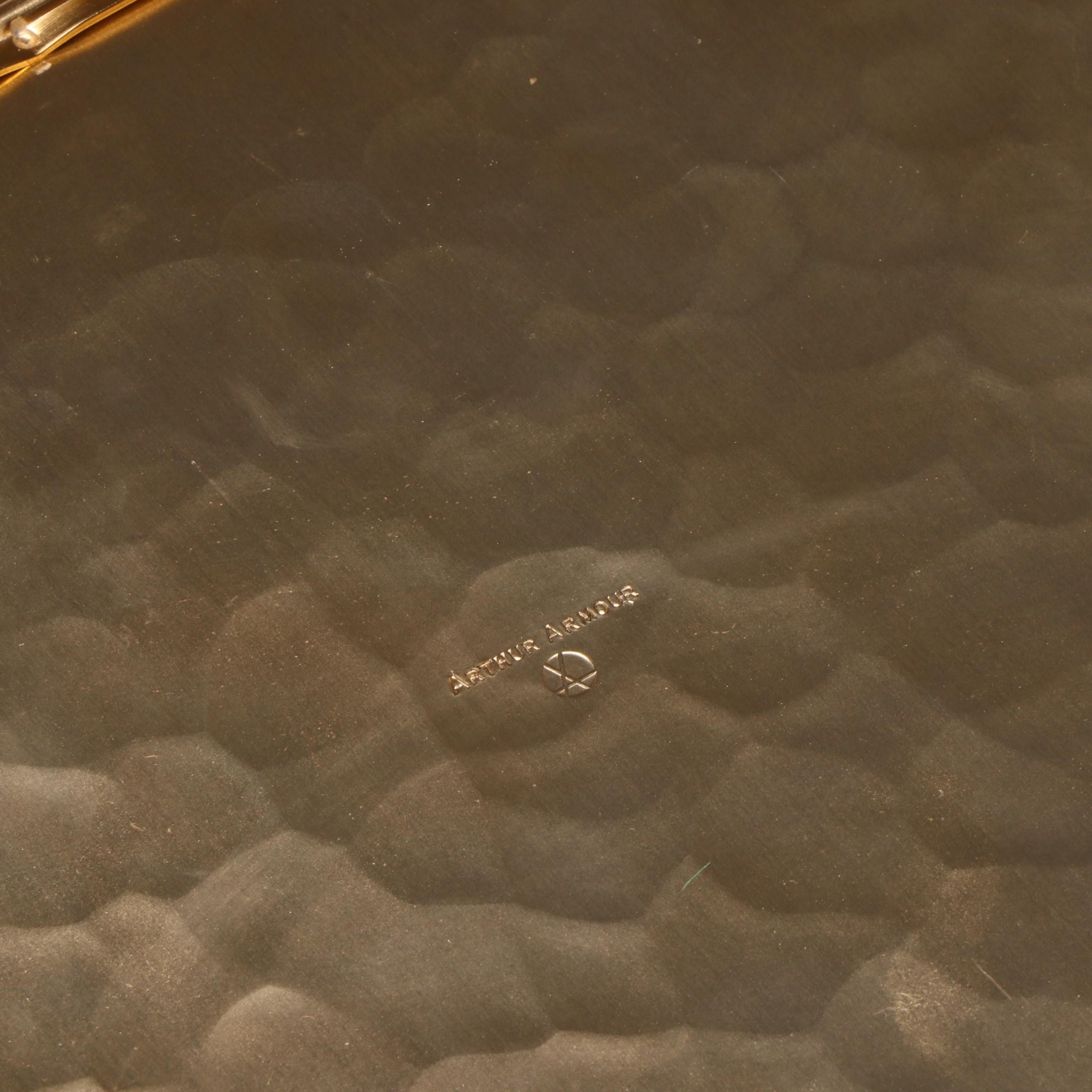 Arthur Armour Mid Century Modern Aluminum Tray with Tumblers and Ice Bucket