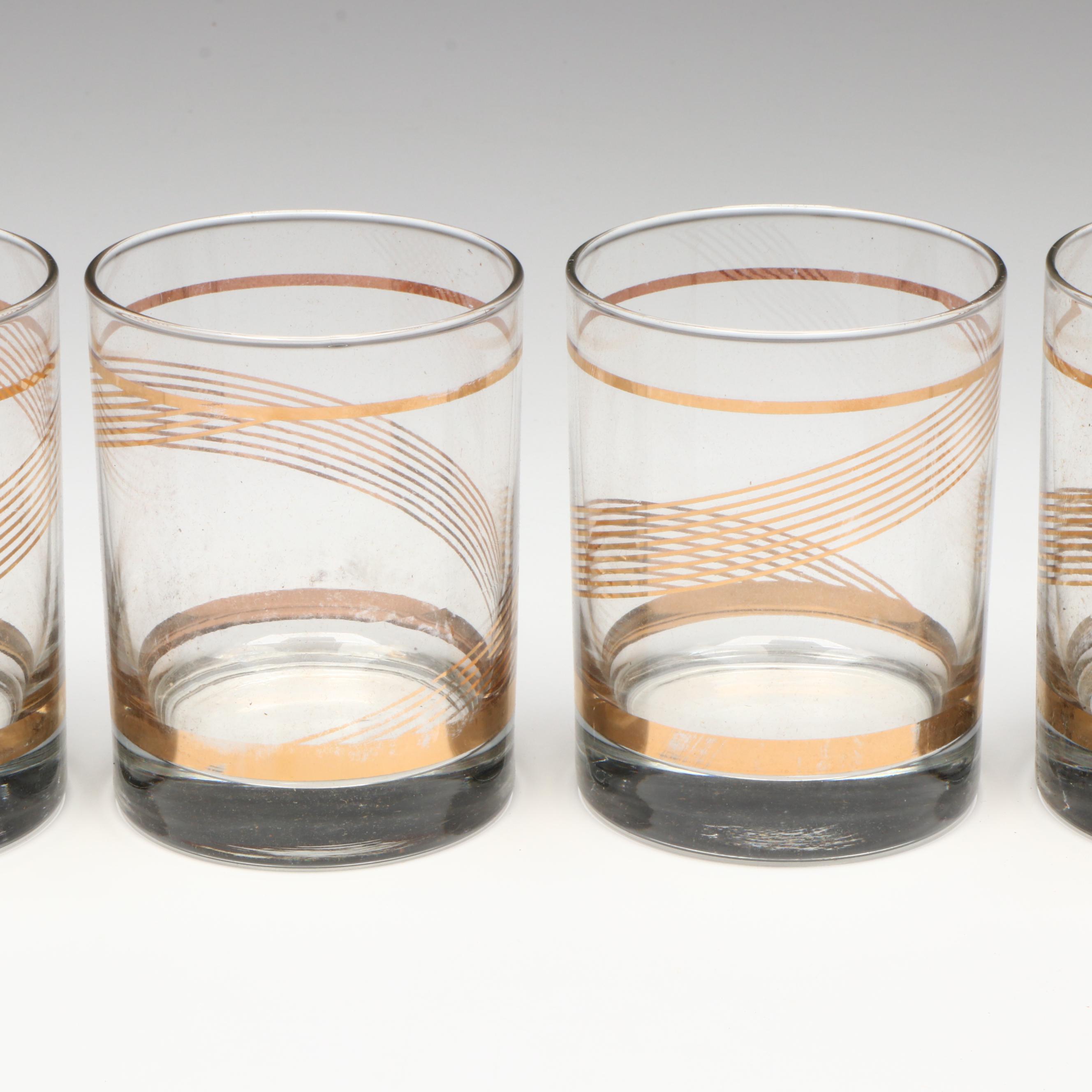 Arthur Armour Mid Century Modern Aluminum Tray with Tumblers and Ice Bucket