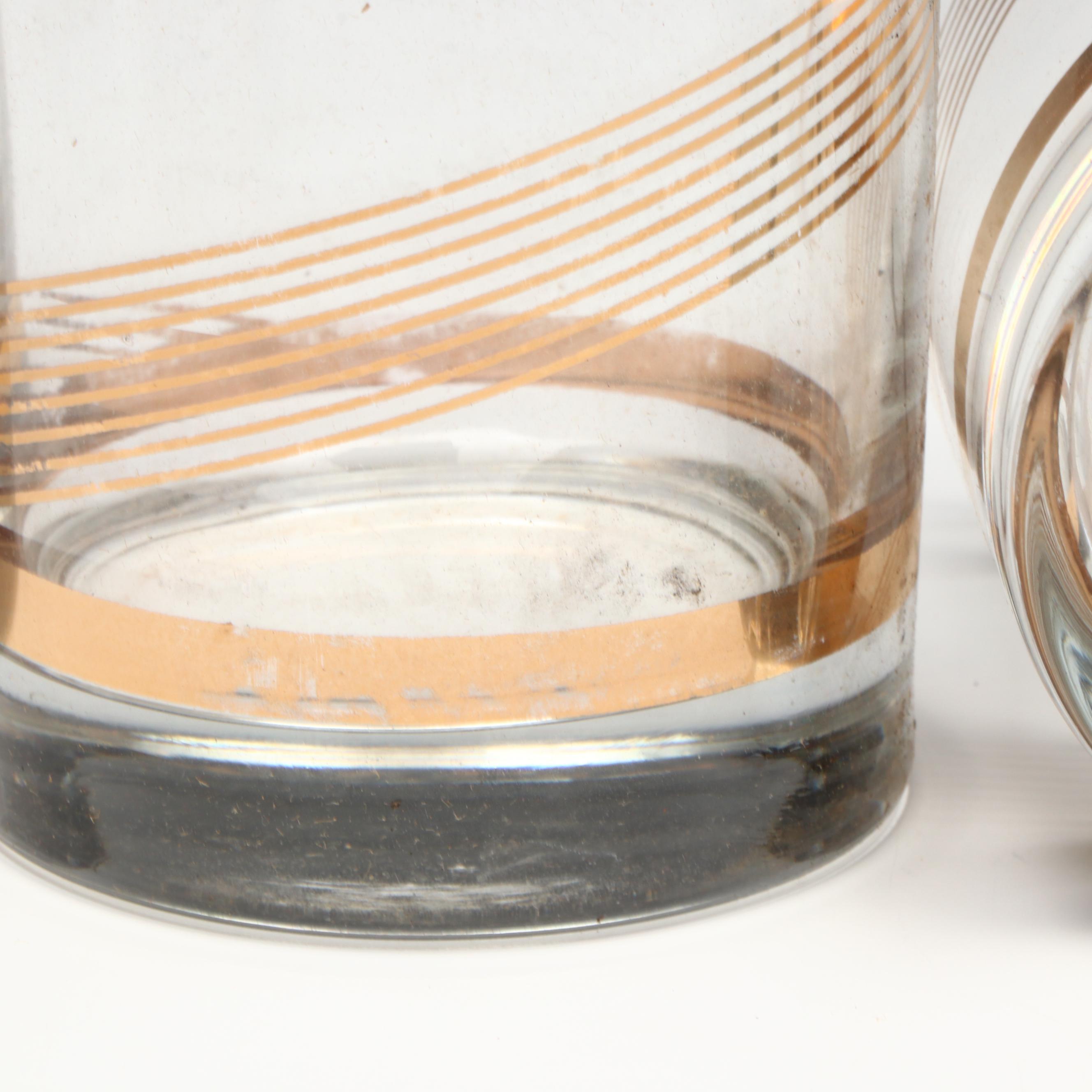 Arthur Armour Mid Century Modern Aluminum Tray with Tumblers and Ice Bucket