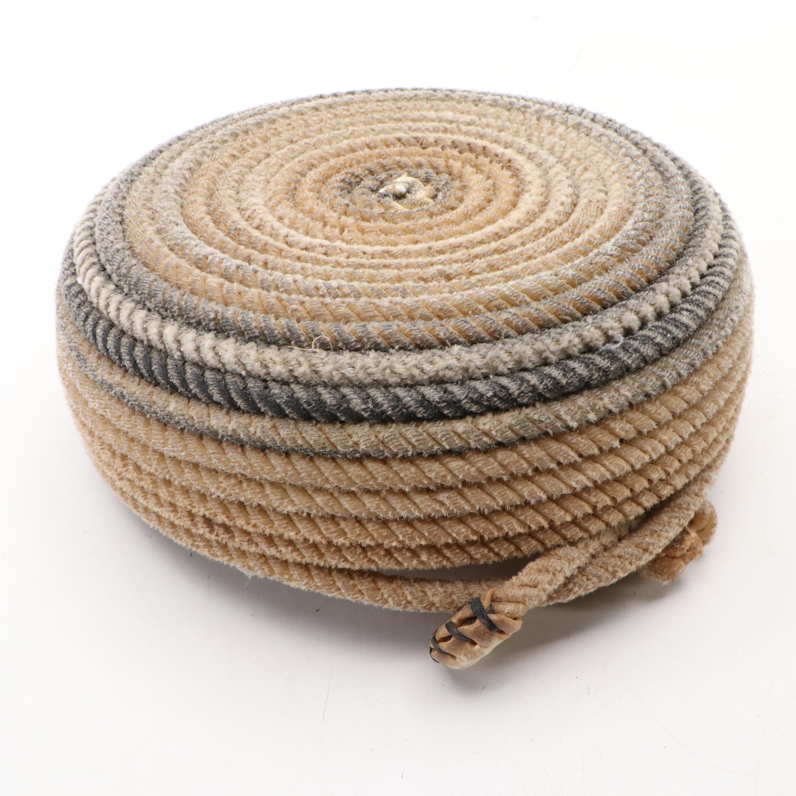 Native American Style Coiled Hand-Woven and Hard Rope Baskets