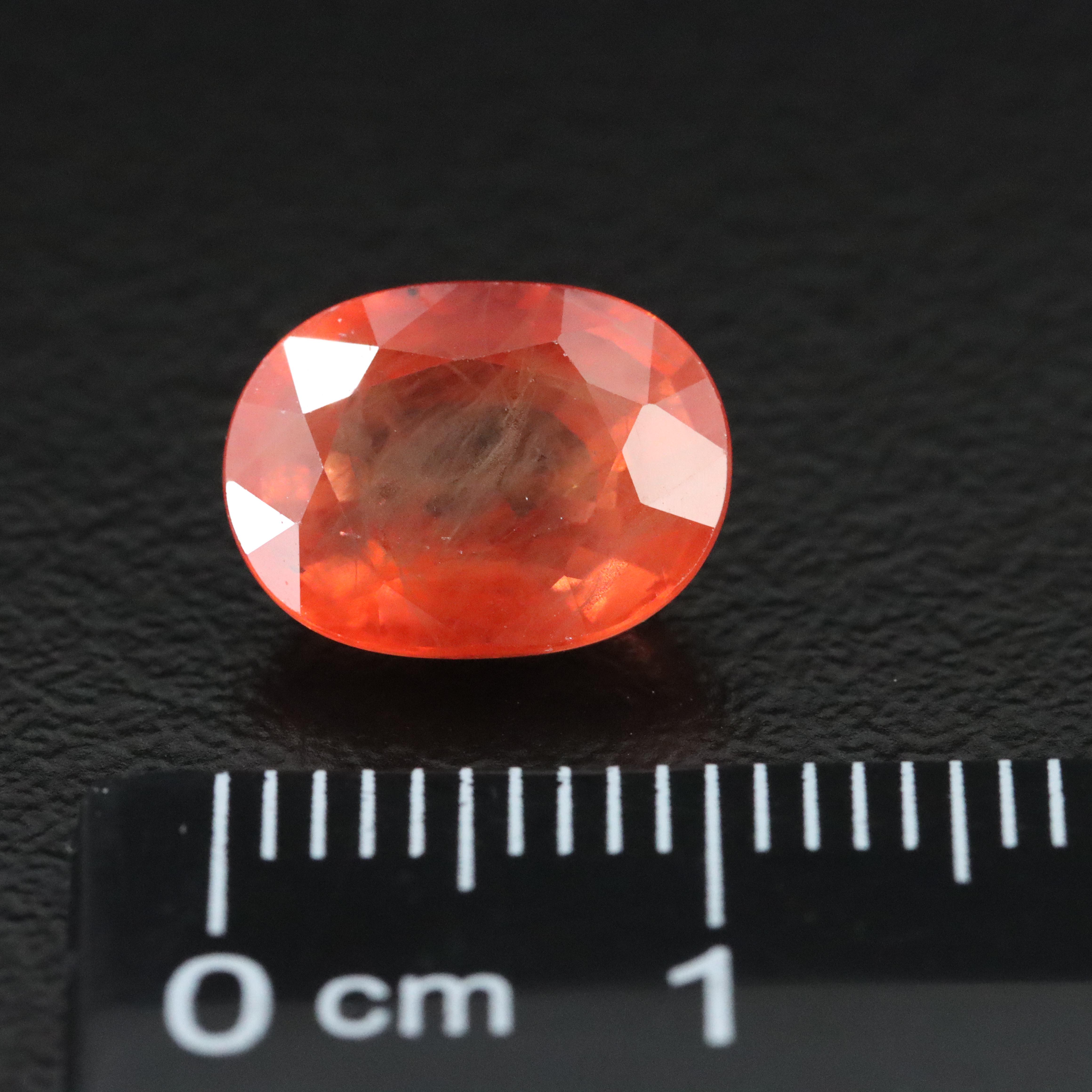 Loose 4.37 CT Orange Sapphire