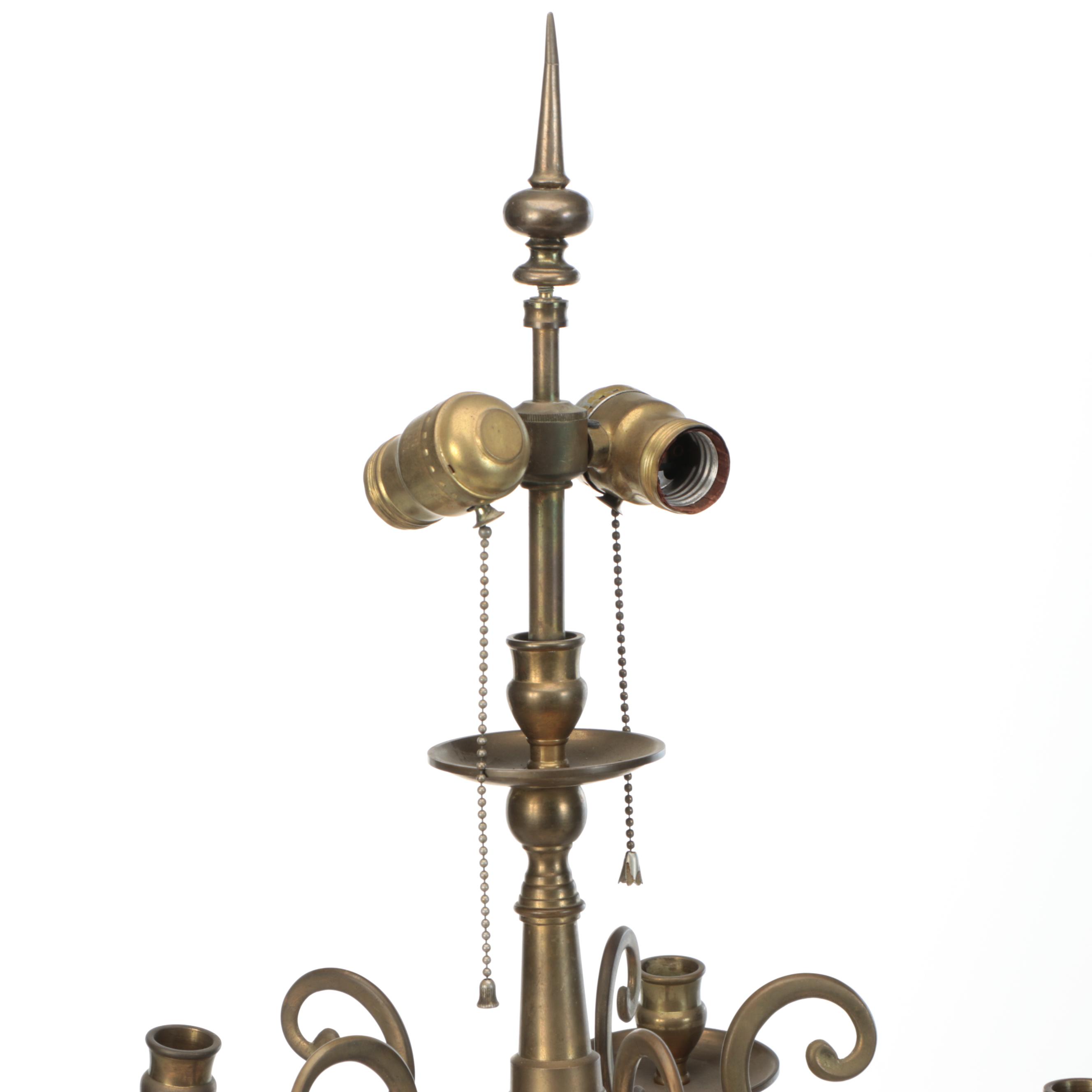 Pair of Brass Candelabra Table Lamps, Mid to Late 20th Century