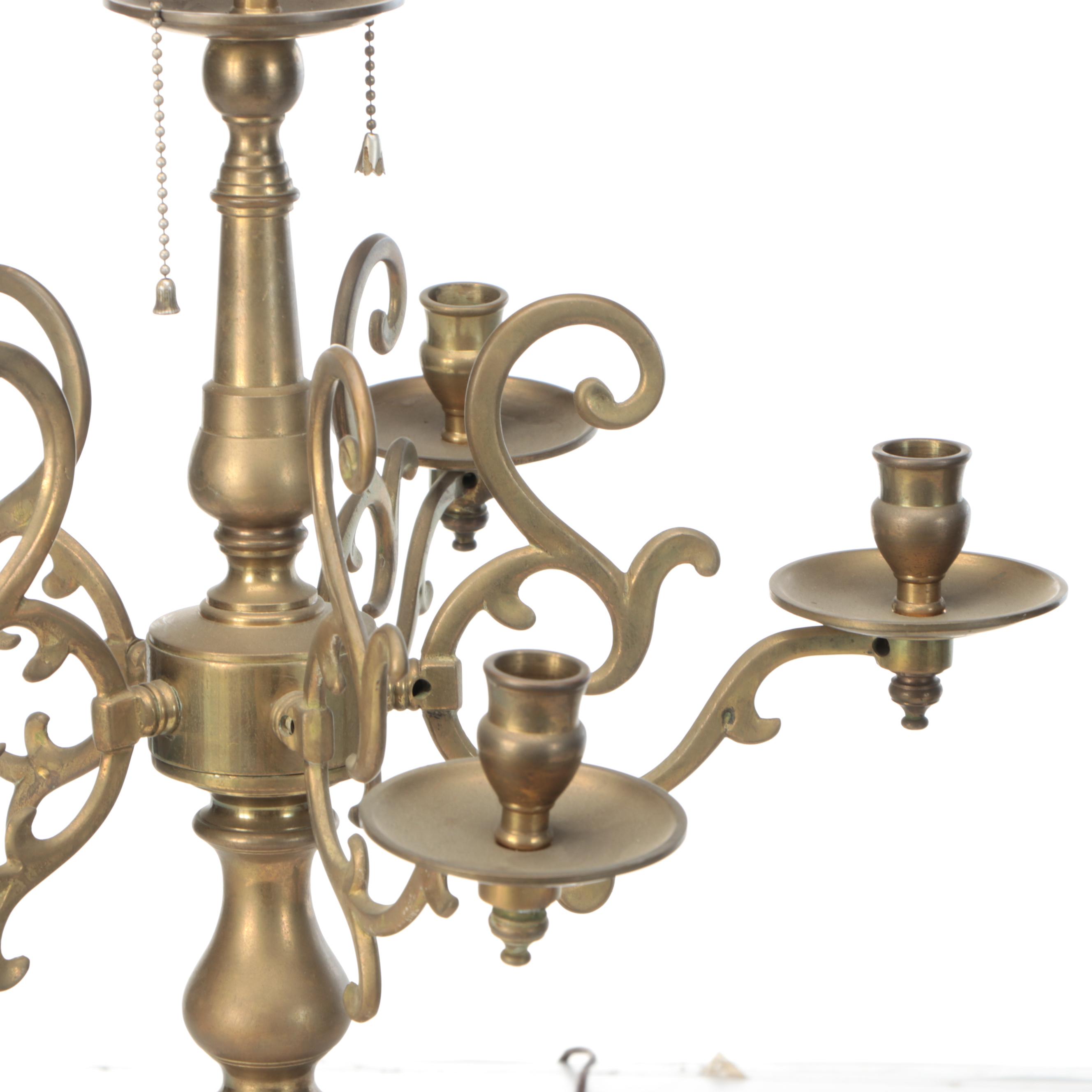 Pair of Brass Candelabra Table Lamps, Mid to Late 20th Century