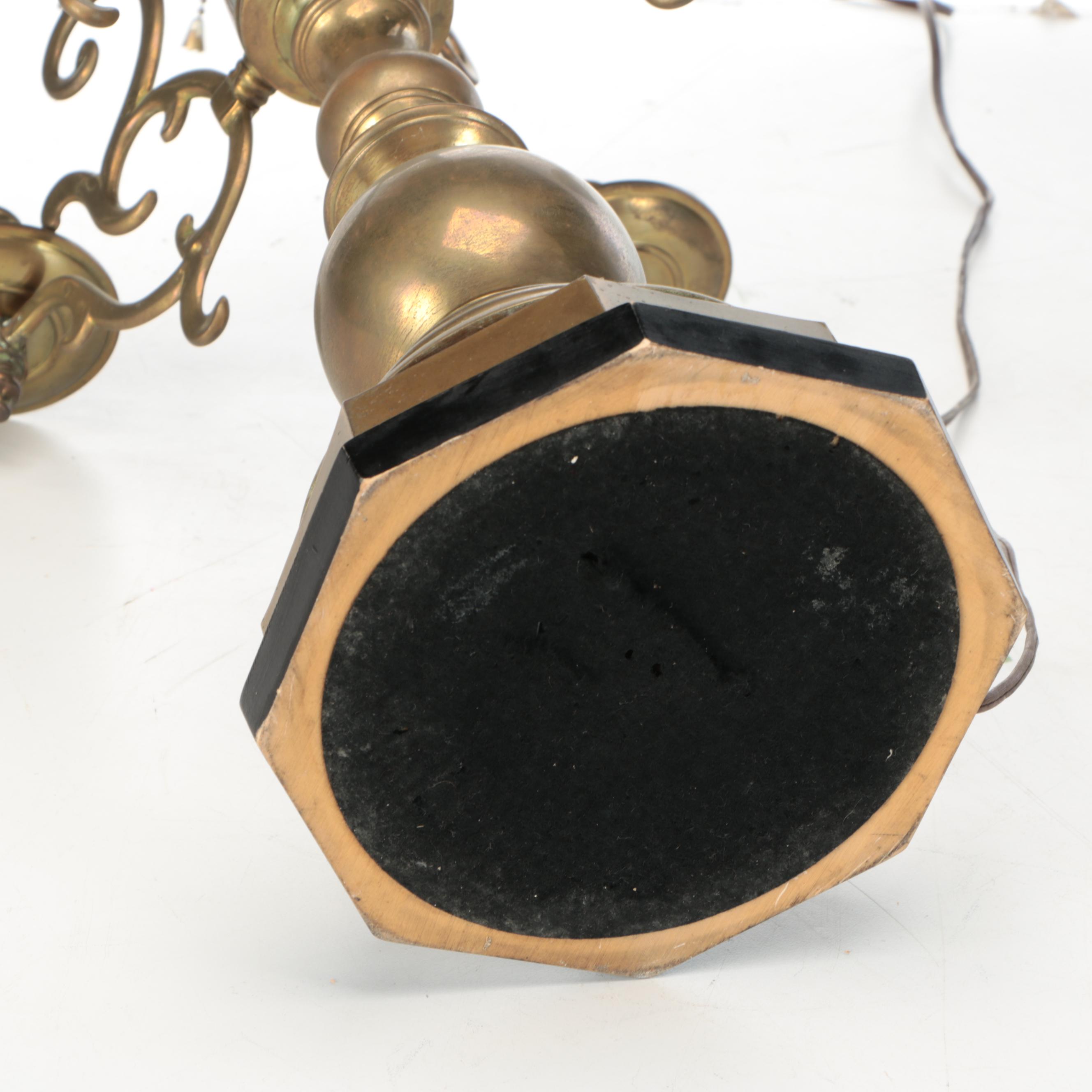 Pair of Brass Candelabra Table Lamps, Mid to Late 20th Century