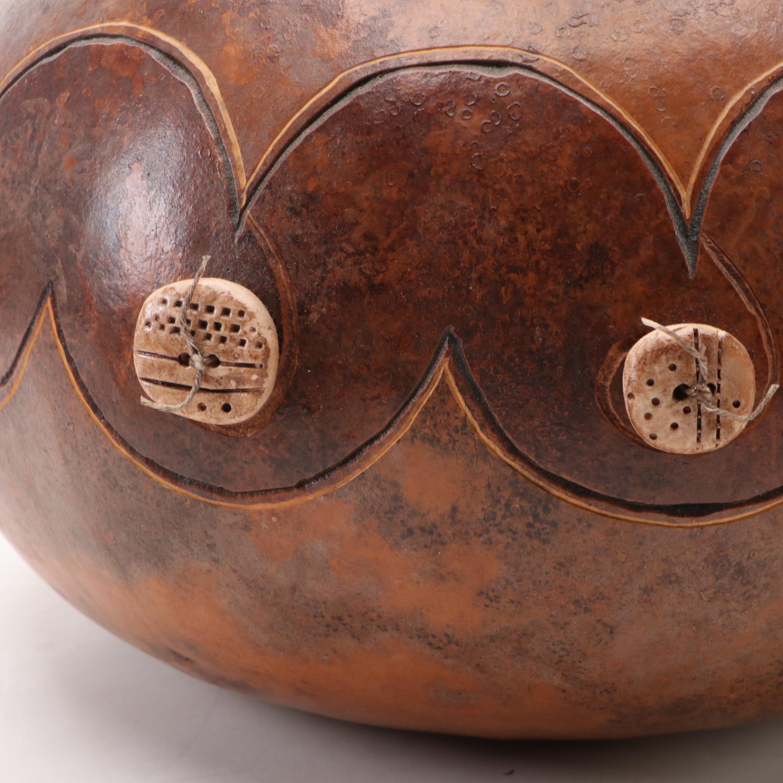 M. Garner with Other Handcrafted Gourd Vessels