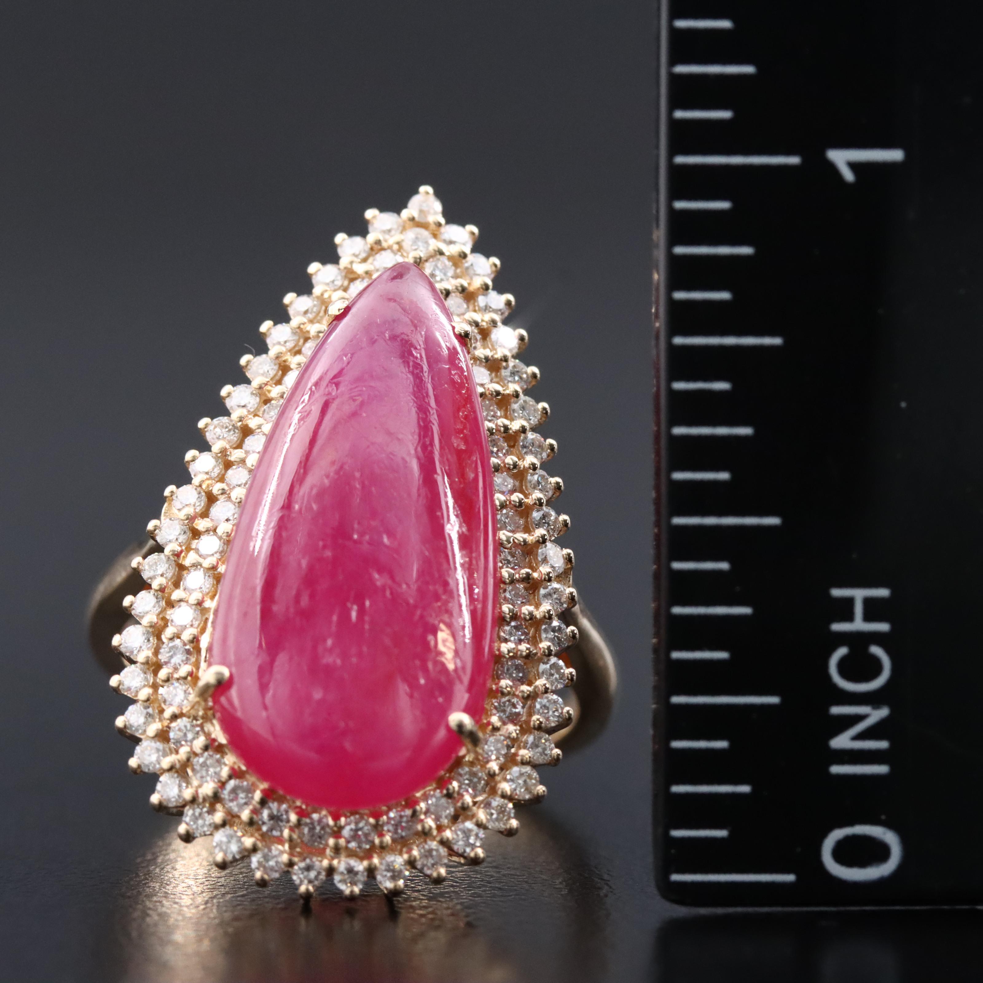 14K 9.66 CT Ruby and Diamond Ring with IGI Jewelry Report