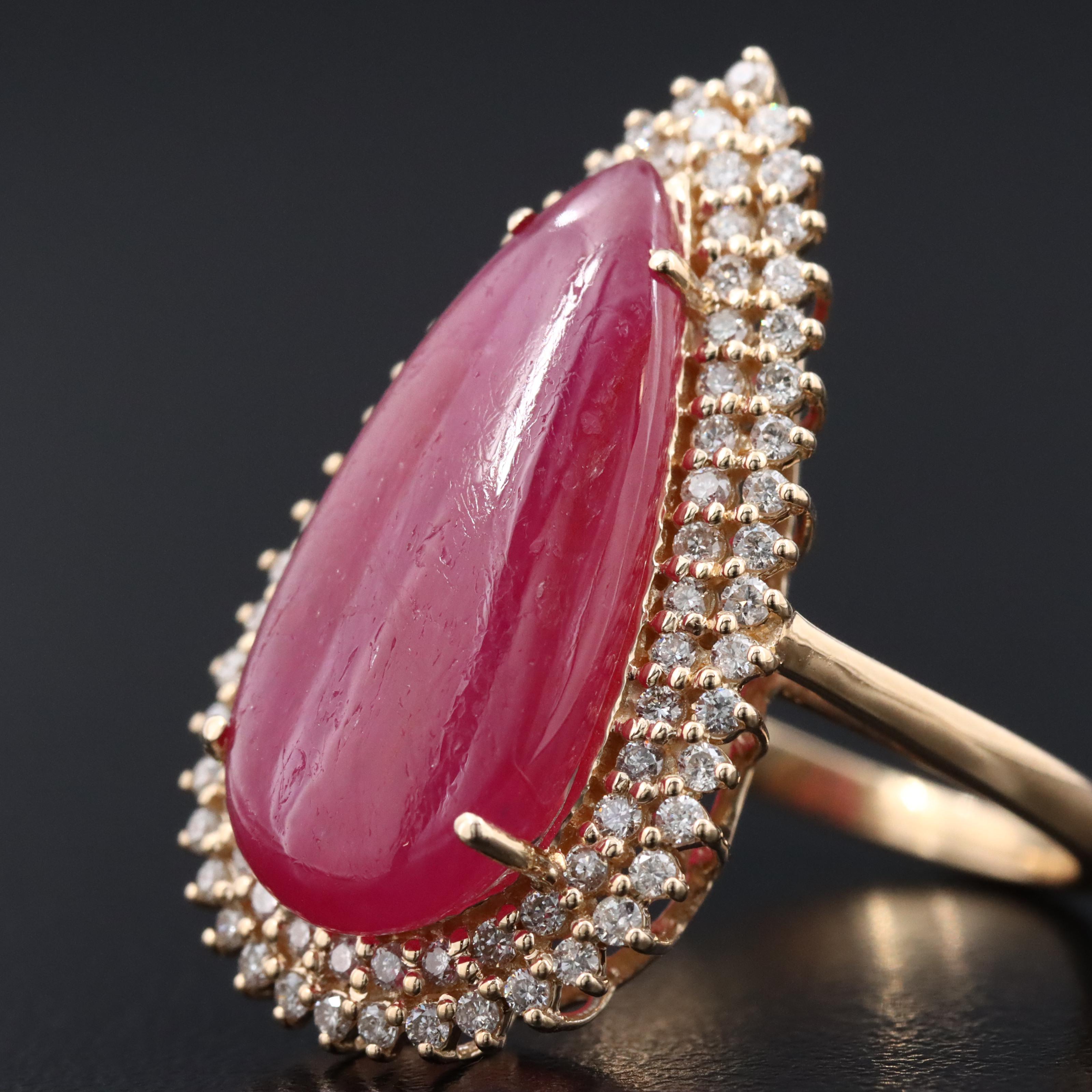 14K 9.66 CT Ruby and Diamond Ring with IGI Jewelry Report