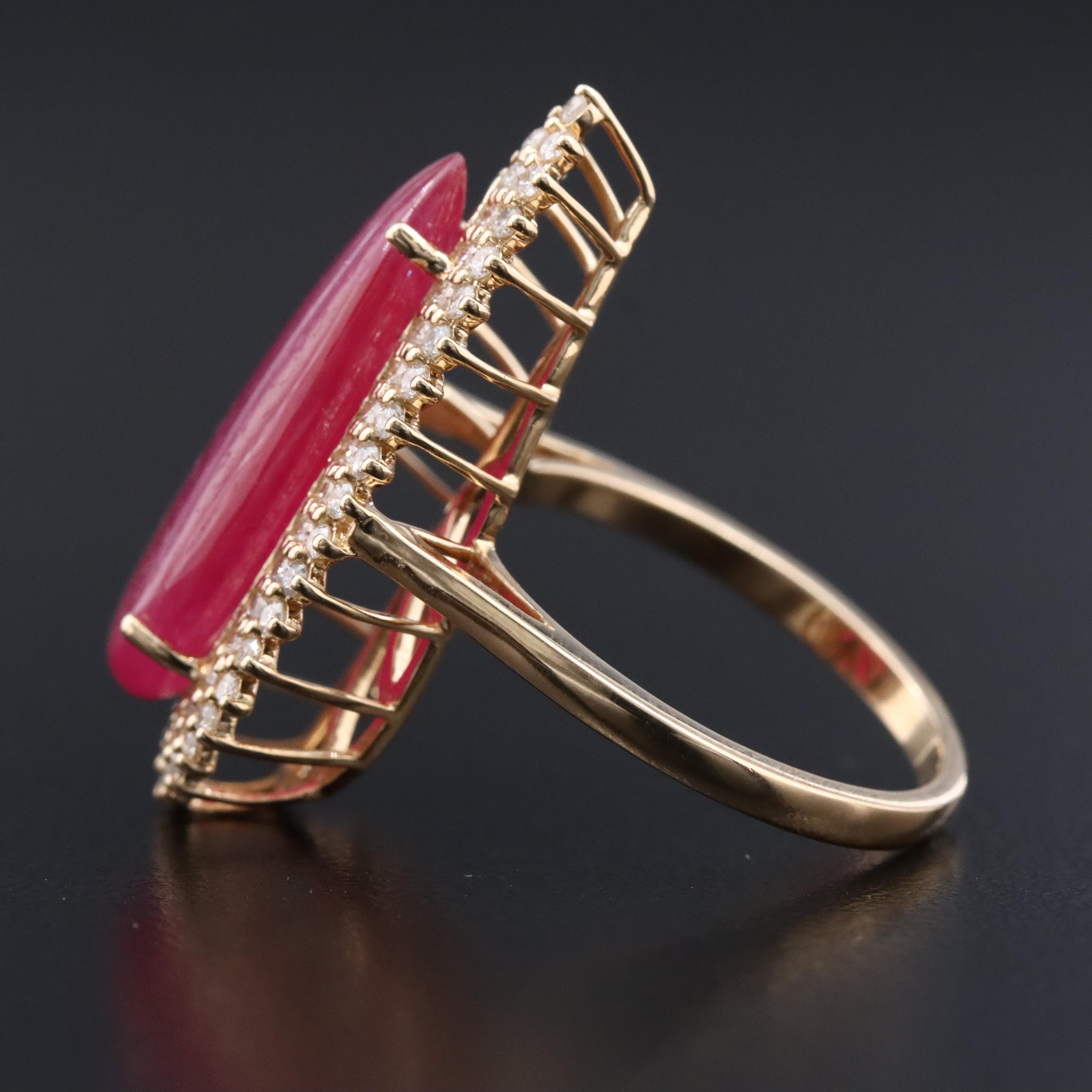 14K 9.66 CT Ruby and Diamond Ring with IGI Jewelry Report