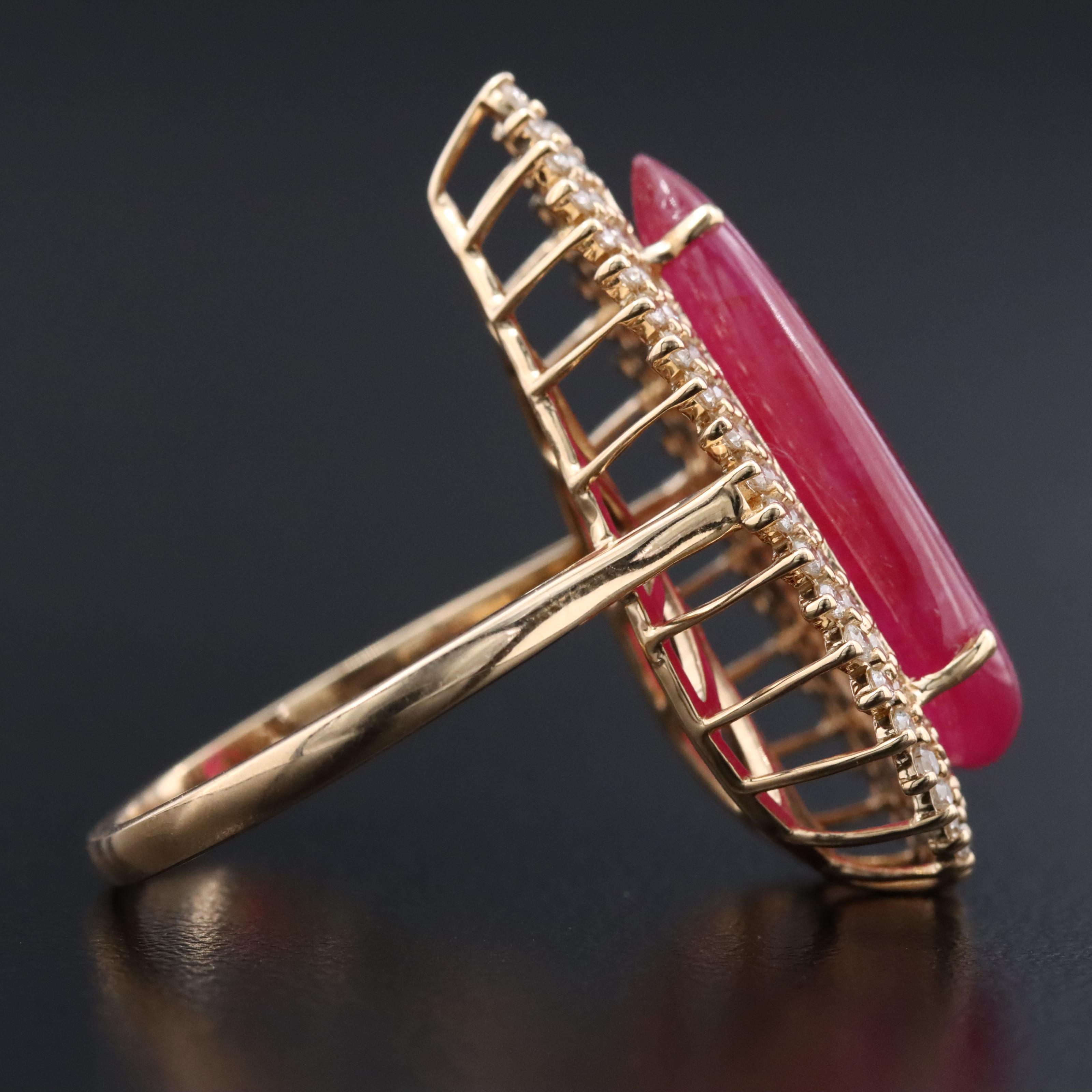 14K 9.66 CT Ruby and Diamond Ring with IGI Jewelry Report