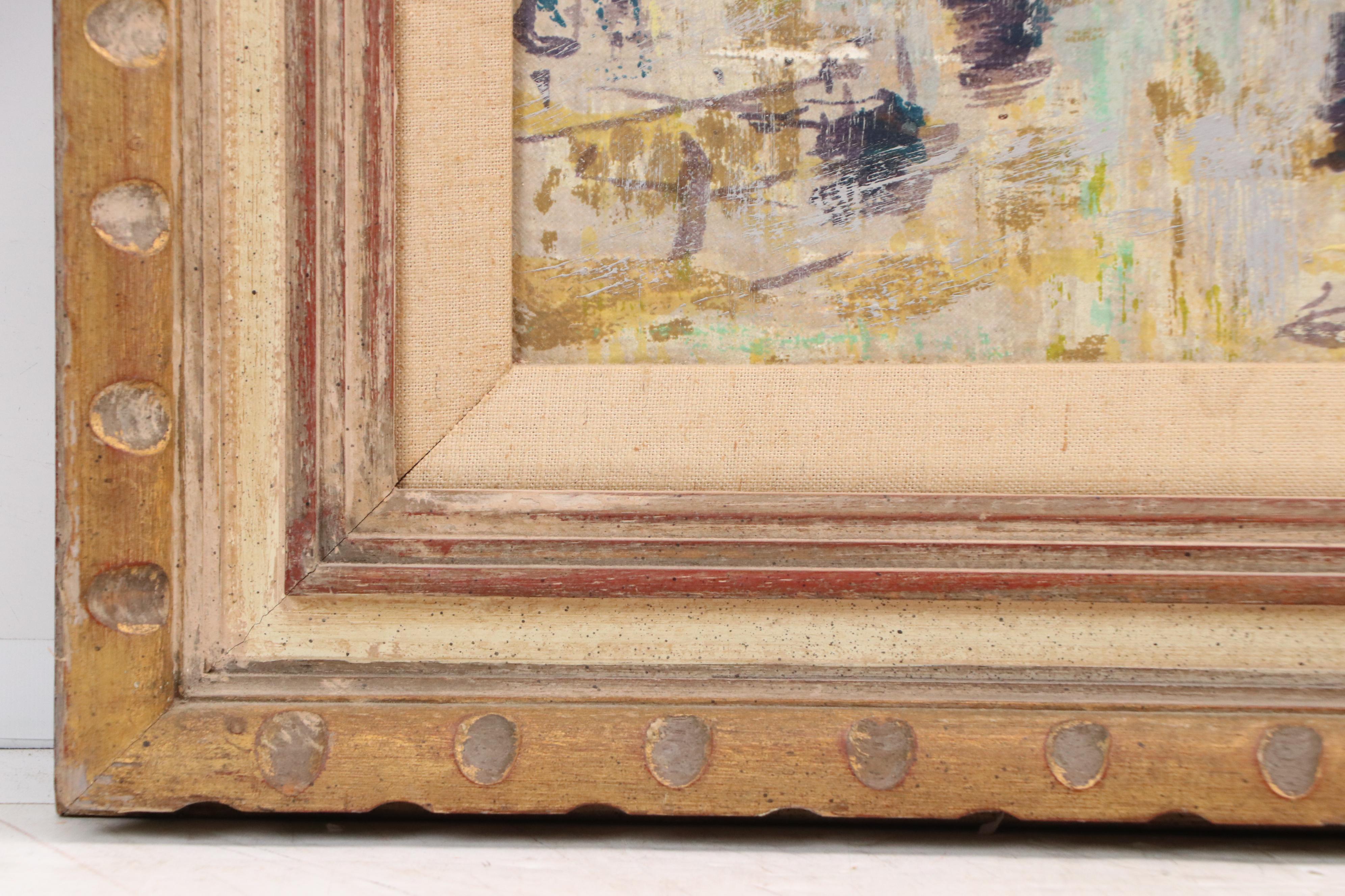 Brasso Embellished Serigraph of Parisian Boulevard with Arc de Triomphe