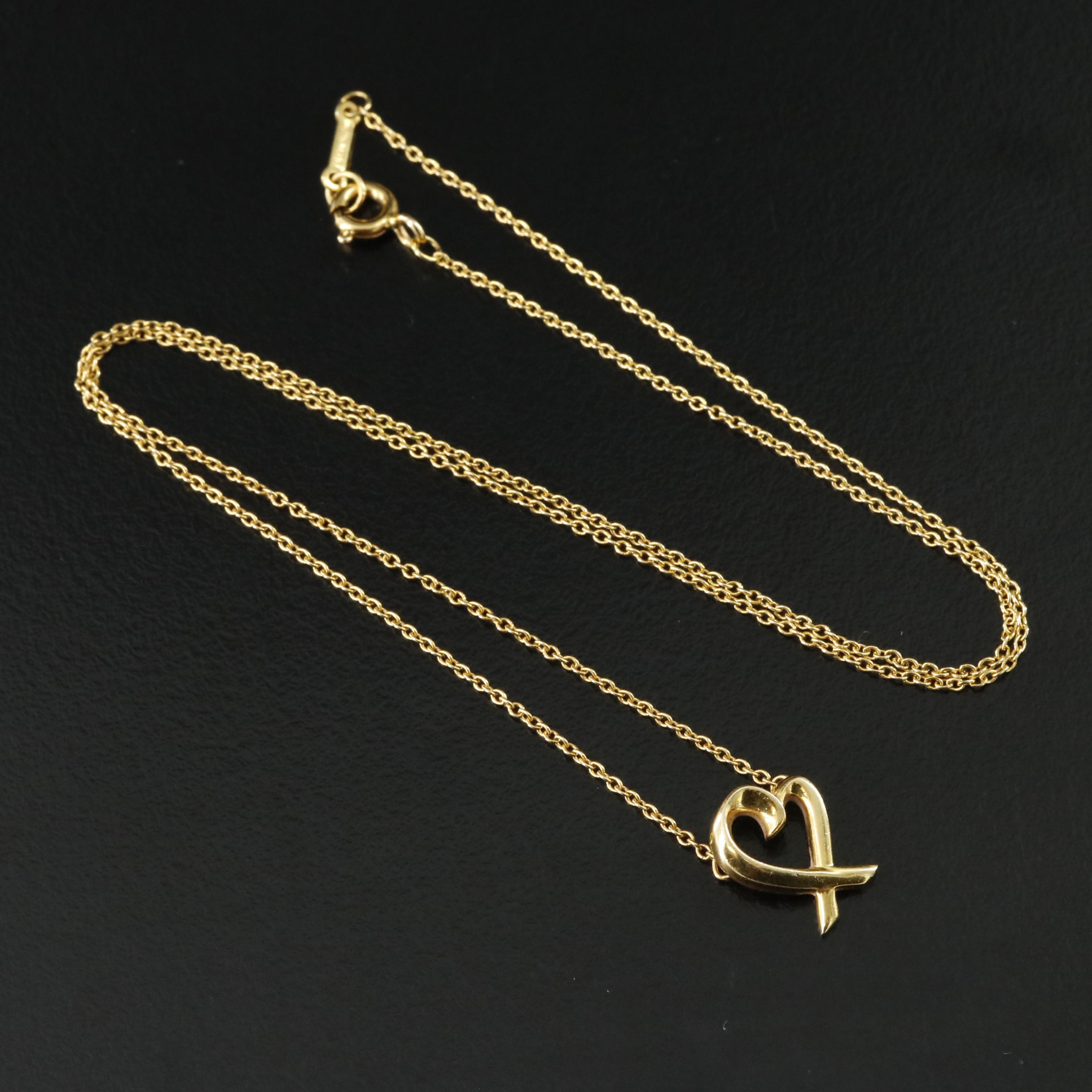 Paloma Picasso for Tiffany & Co. Loving Heart 18K Necklace