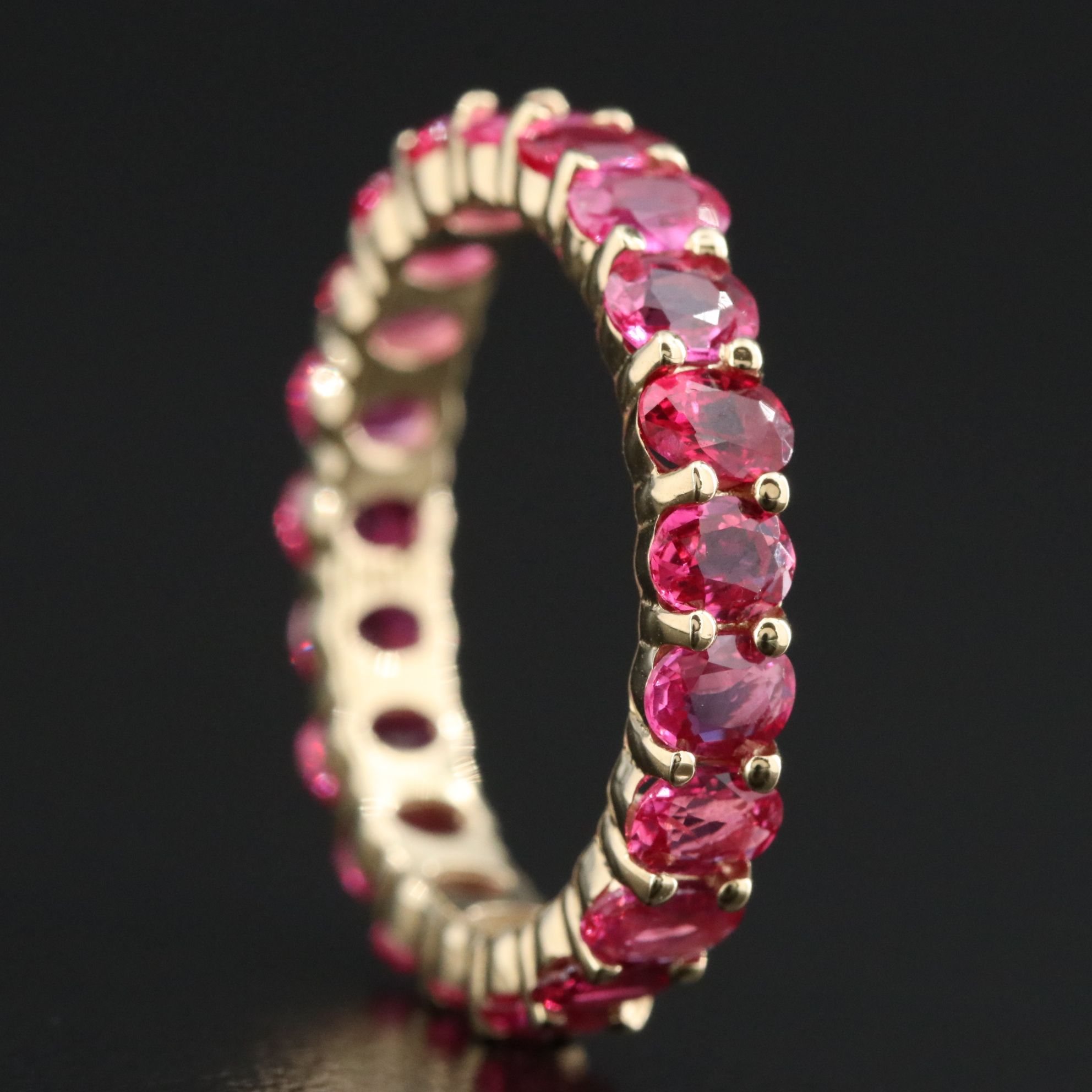 14K 3.96 CTW Ruby Eternity Band with IGI Report