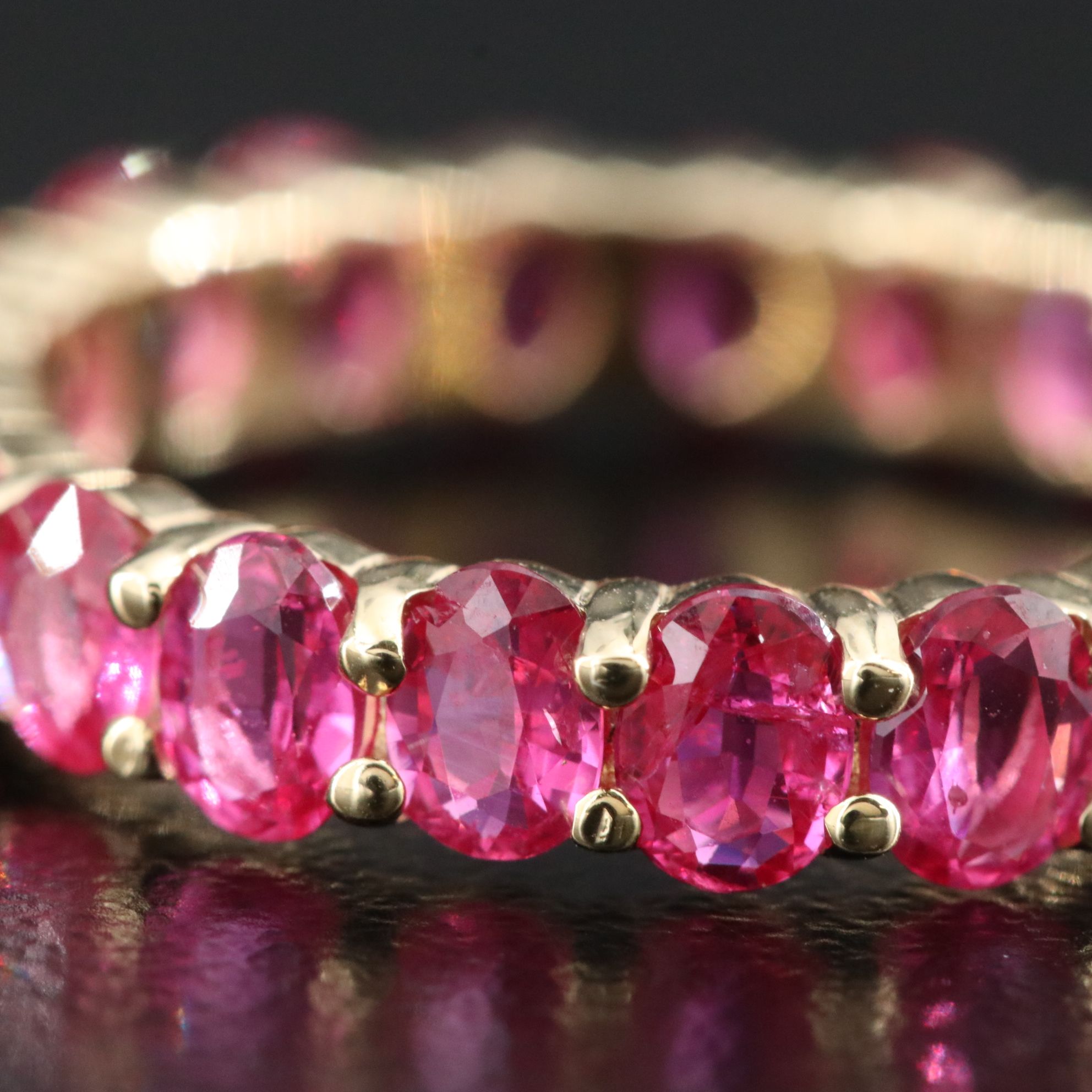 14K 3.96 CTW Ruby Eternity Band with IGI Report