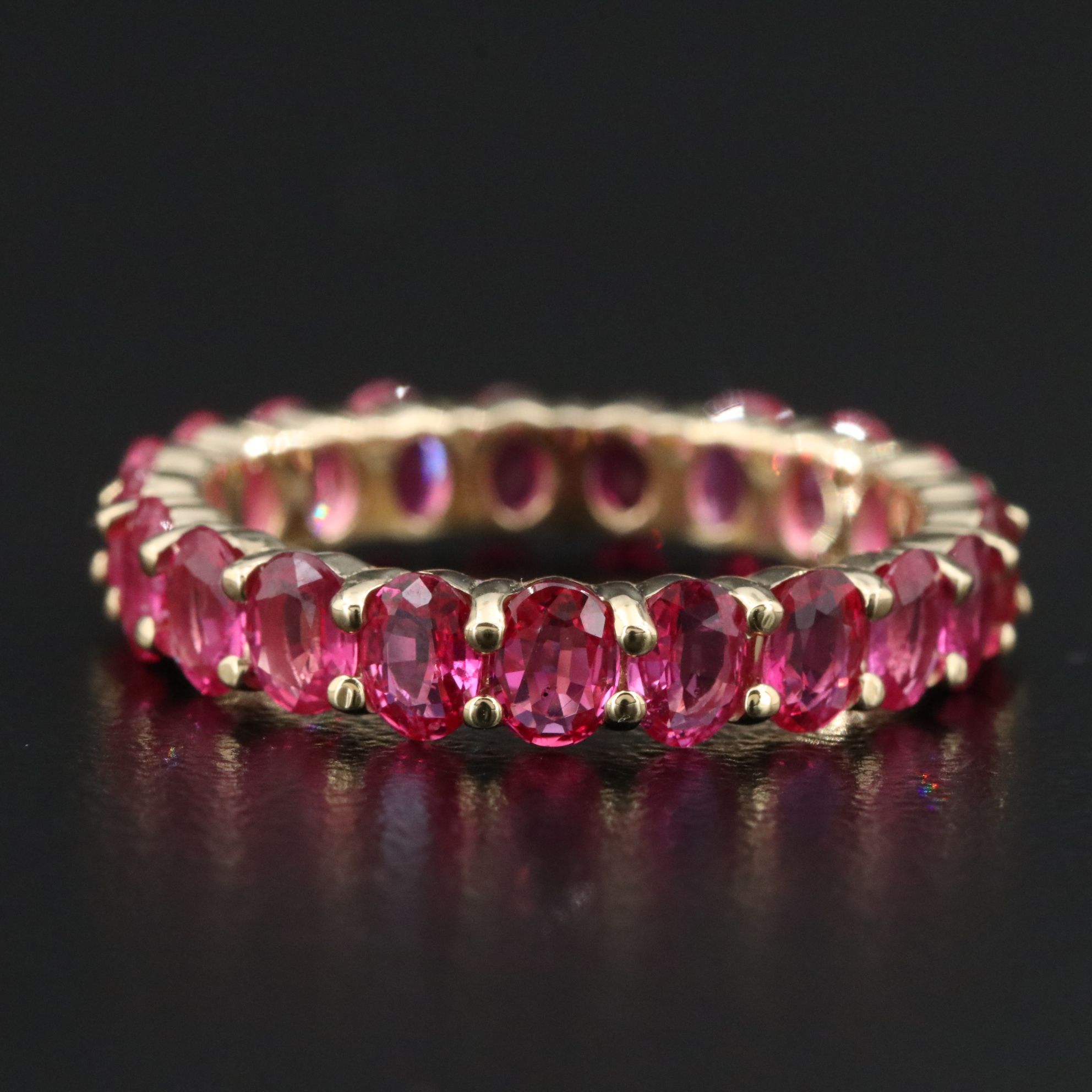14K 3.96 CTW Ruby Eternity Band with IGI Report