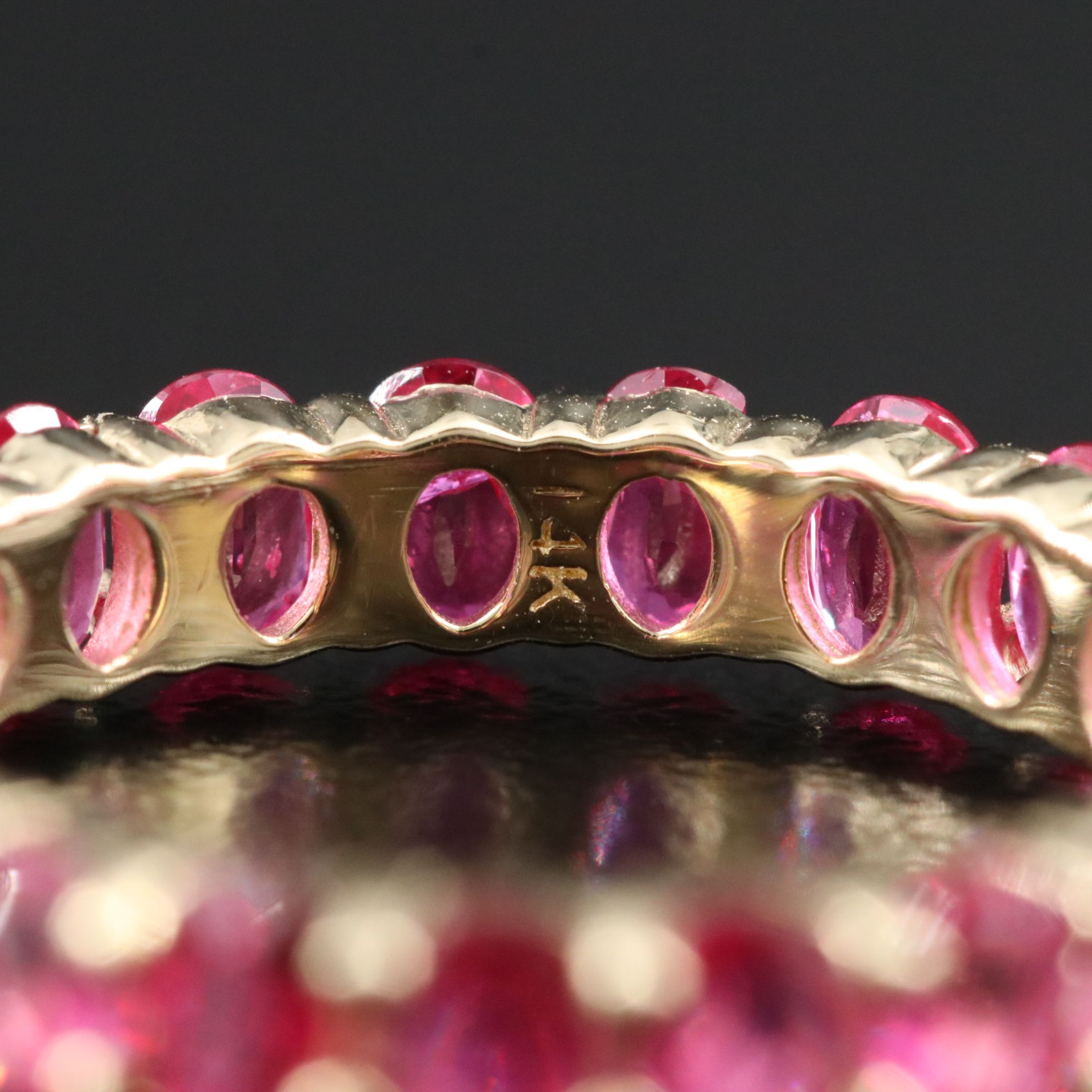 14K 3.96 CTW Ruby Eternity Band with IGI Report