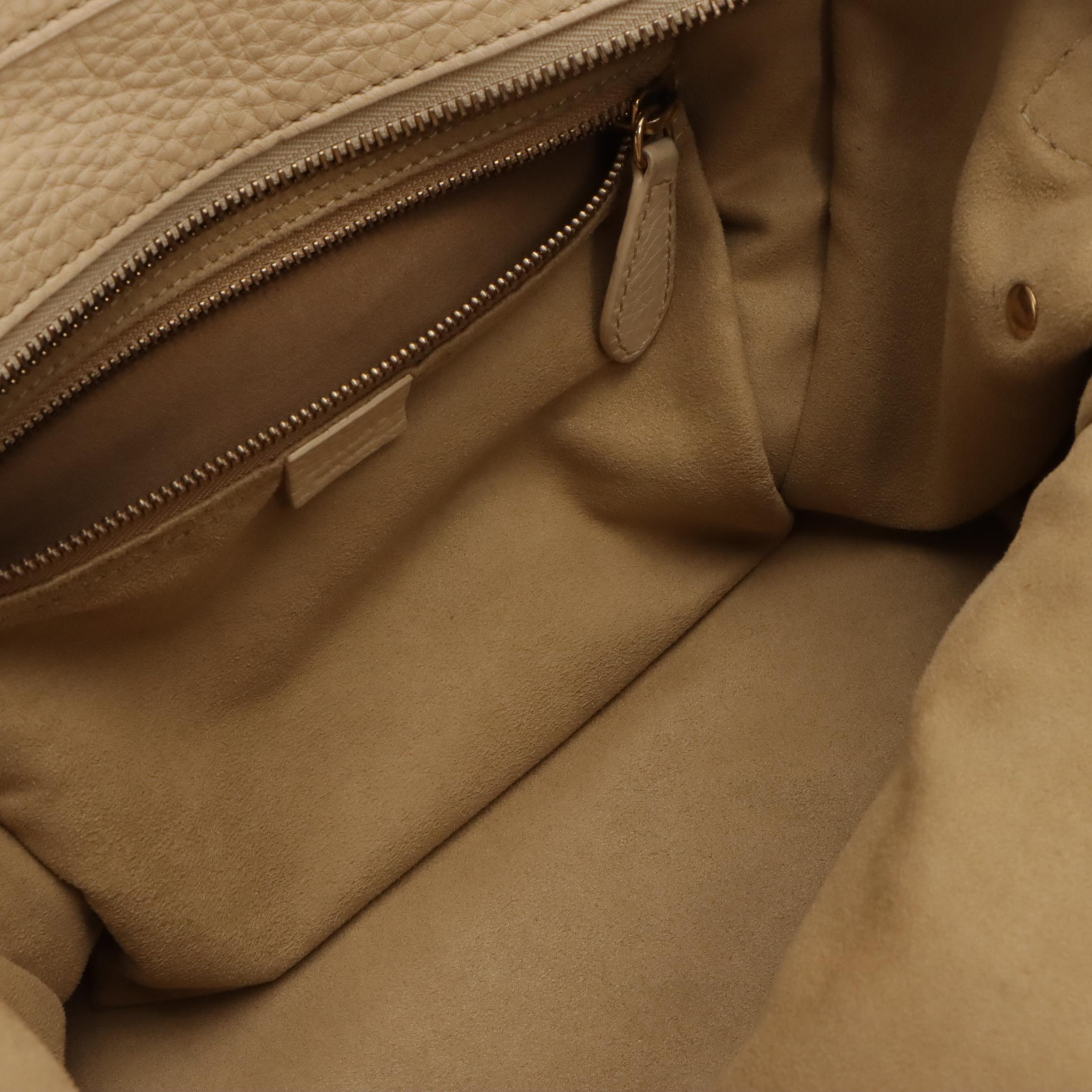 Céline Mini Luggage Tote in Beige Calfskin Leather