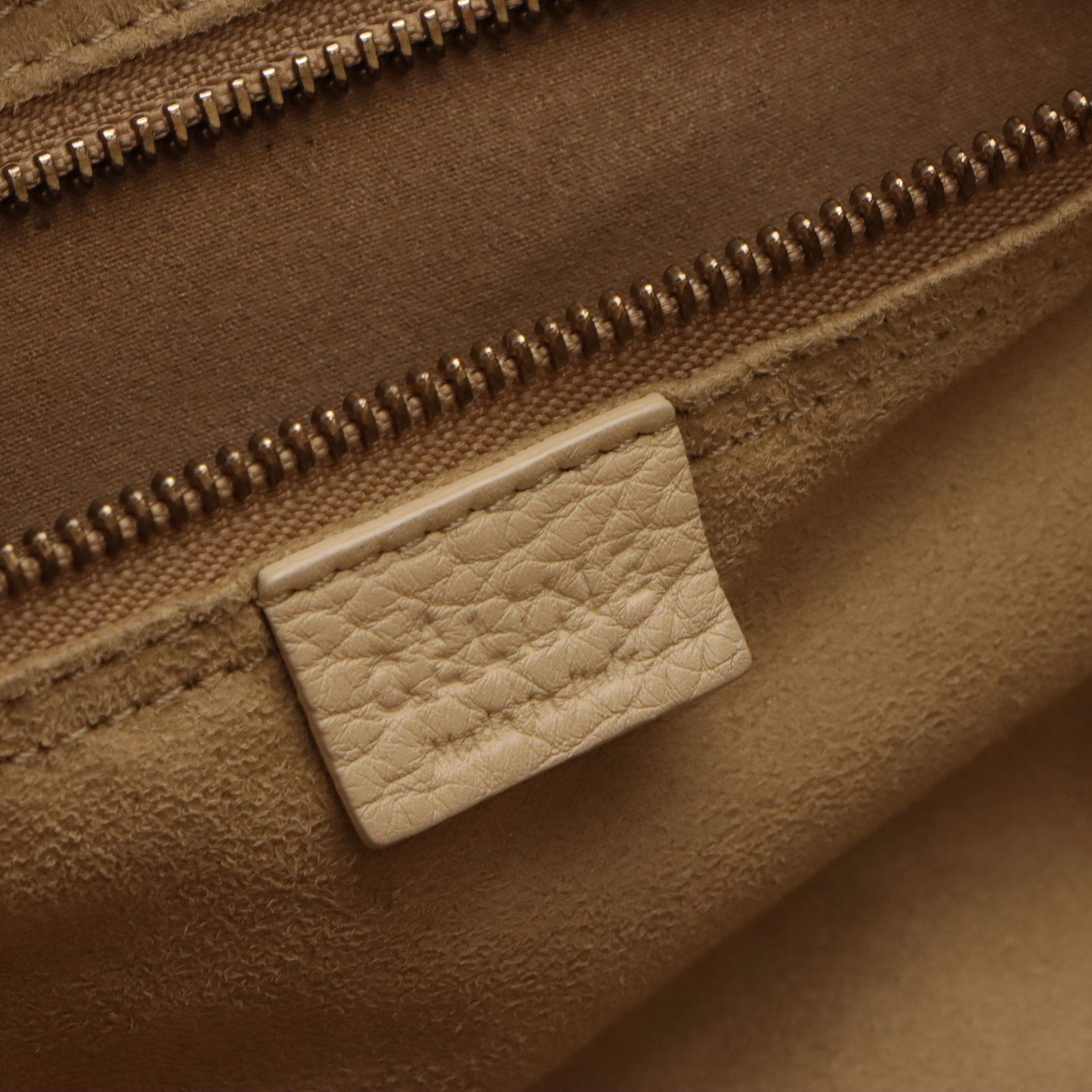 Céline Mini Luggage Tote in Beige Calfskin Leather