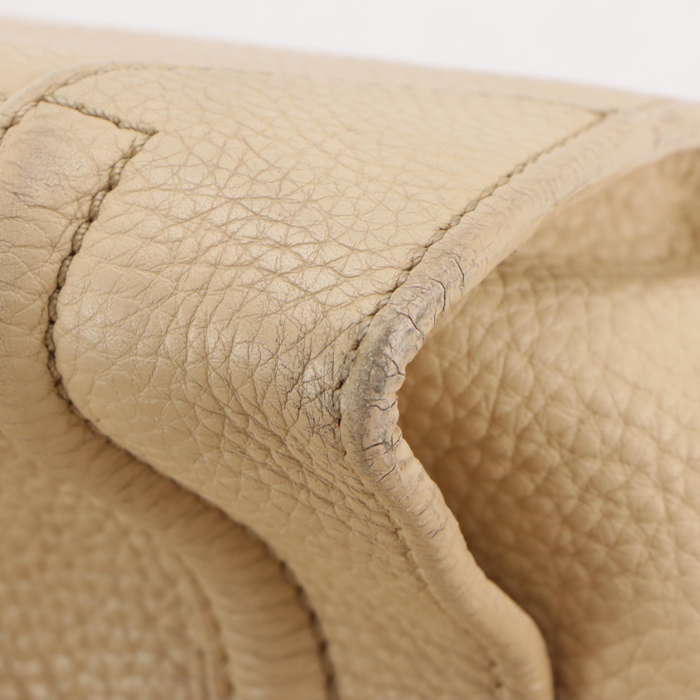 Céline Mini Luggage Tote in Beige Calfskin Leather