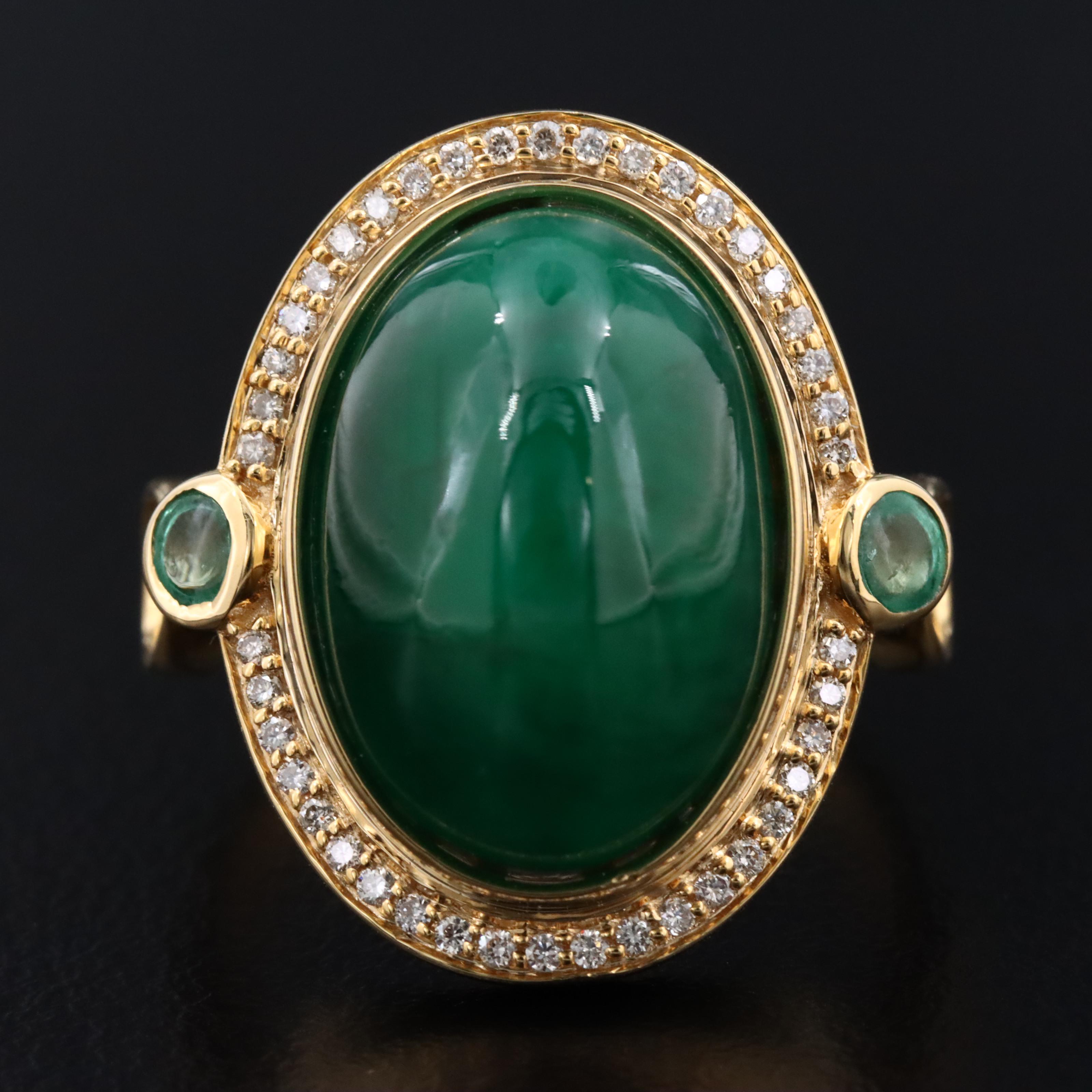 14K 11.07 CTW Emerald and Diamond Ring with IGI Jewelry Report