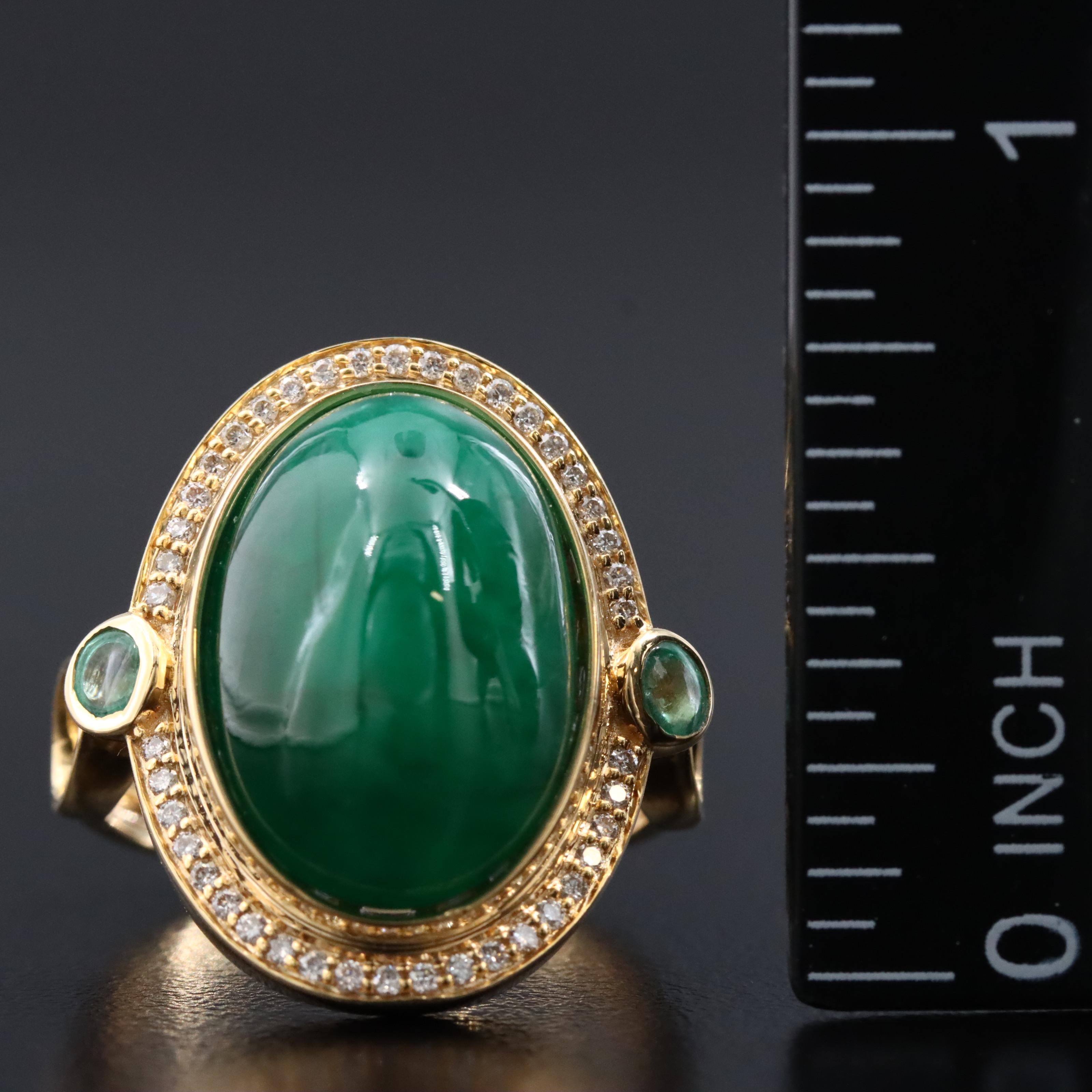 14K 11.07 CTW Emerald and Diamond Ring with IGI Jewelry Report