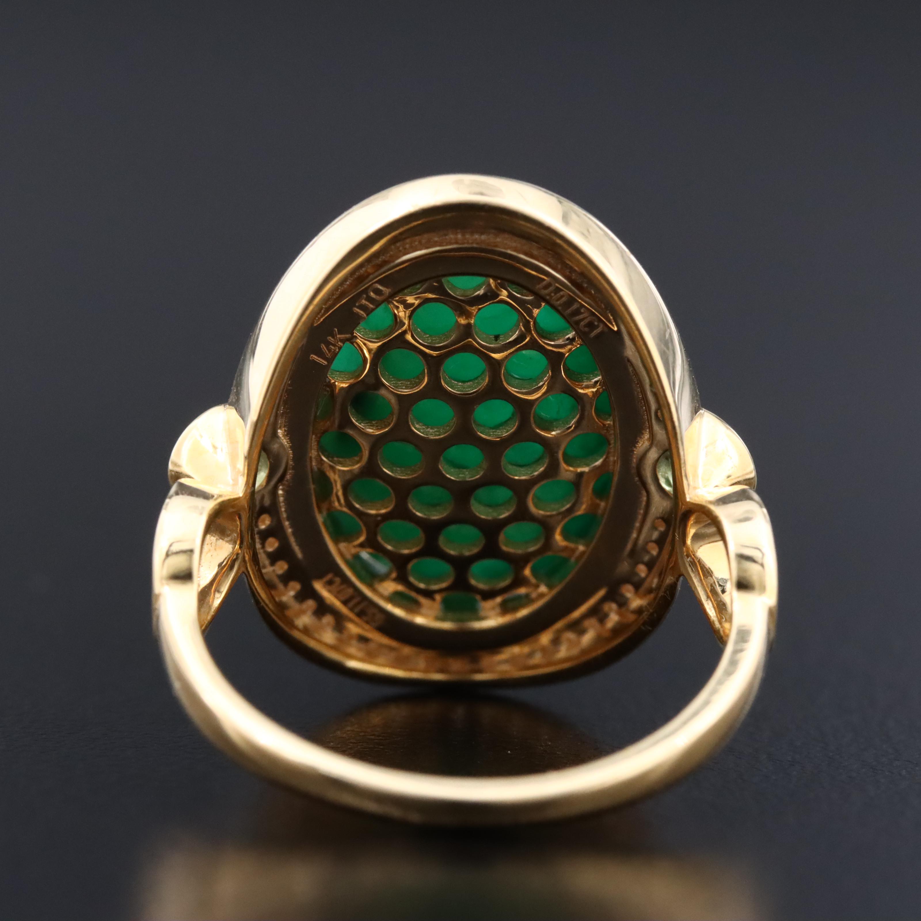 14K 11.07 CTW Emerald and Diamond Ring with IGI Jewelry Report