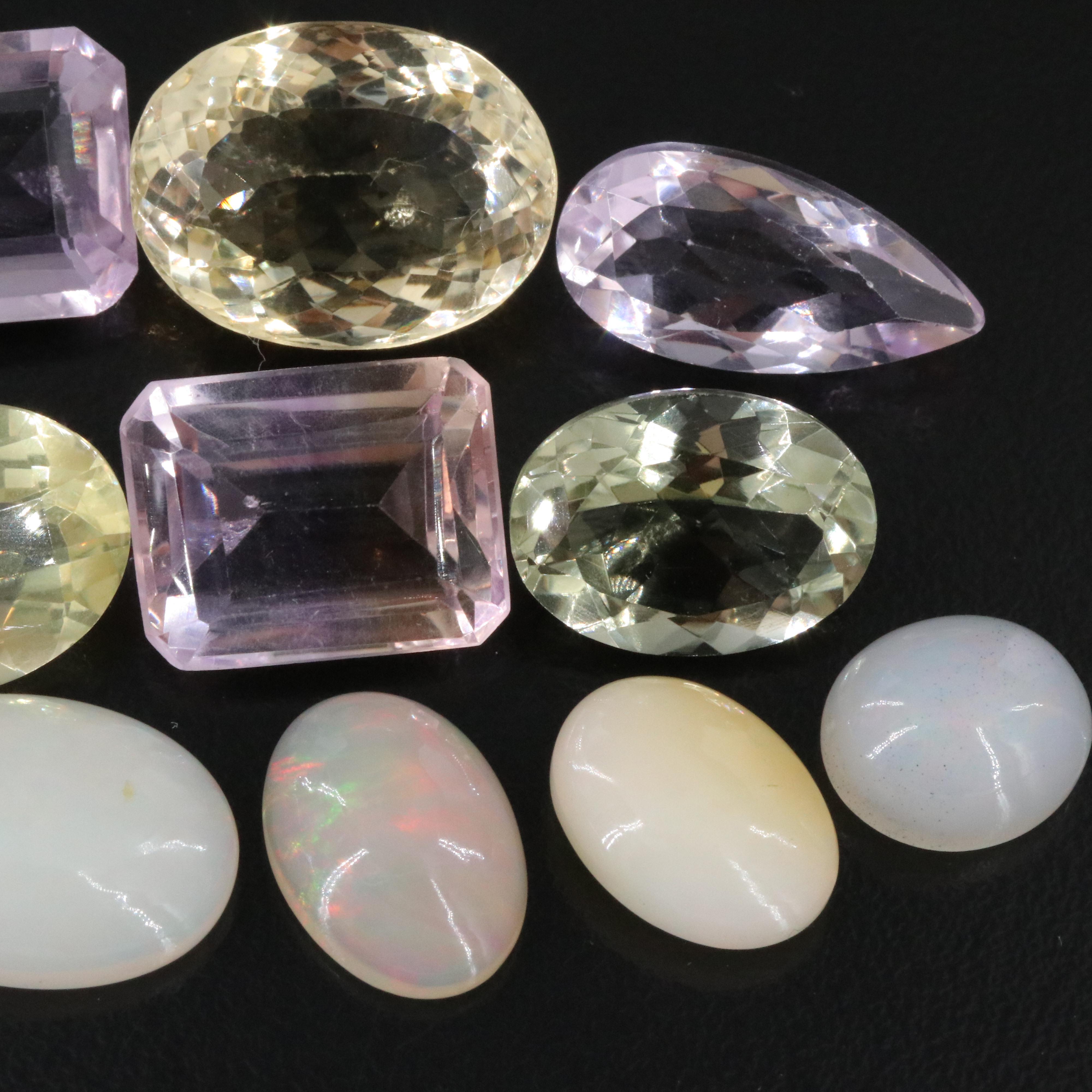 Loose 153.02 CTW Gemstone Lot Including Amethyst, Citrine and Garnet
