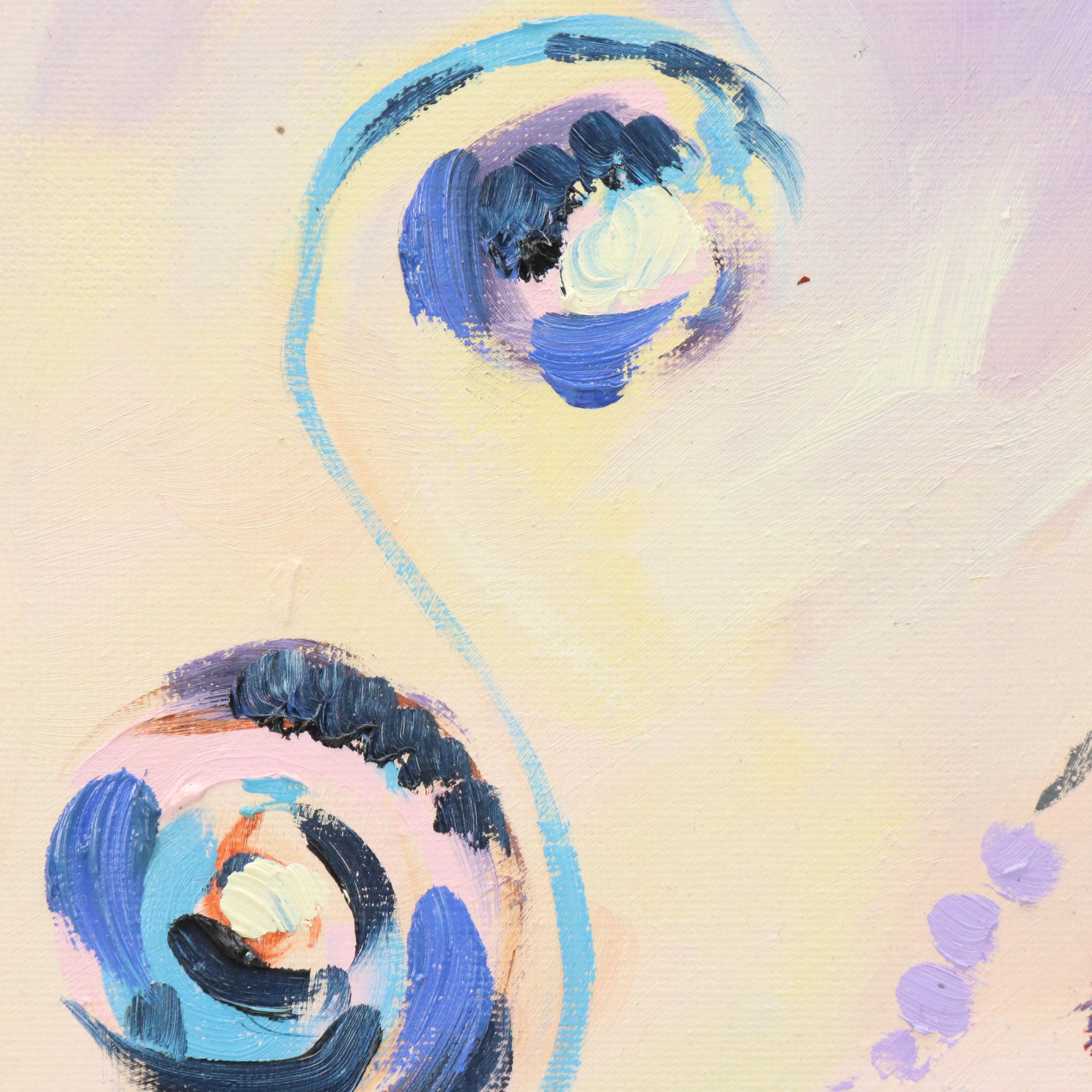 Adedotun Adesida Abstract Oil Painting with Circles, 2022