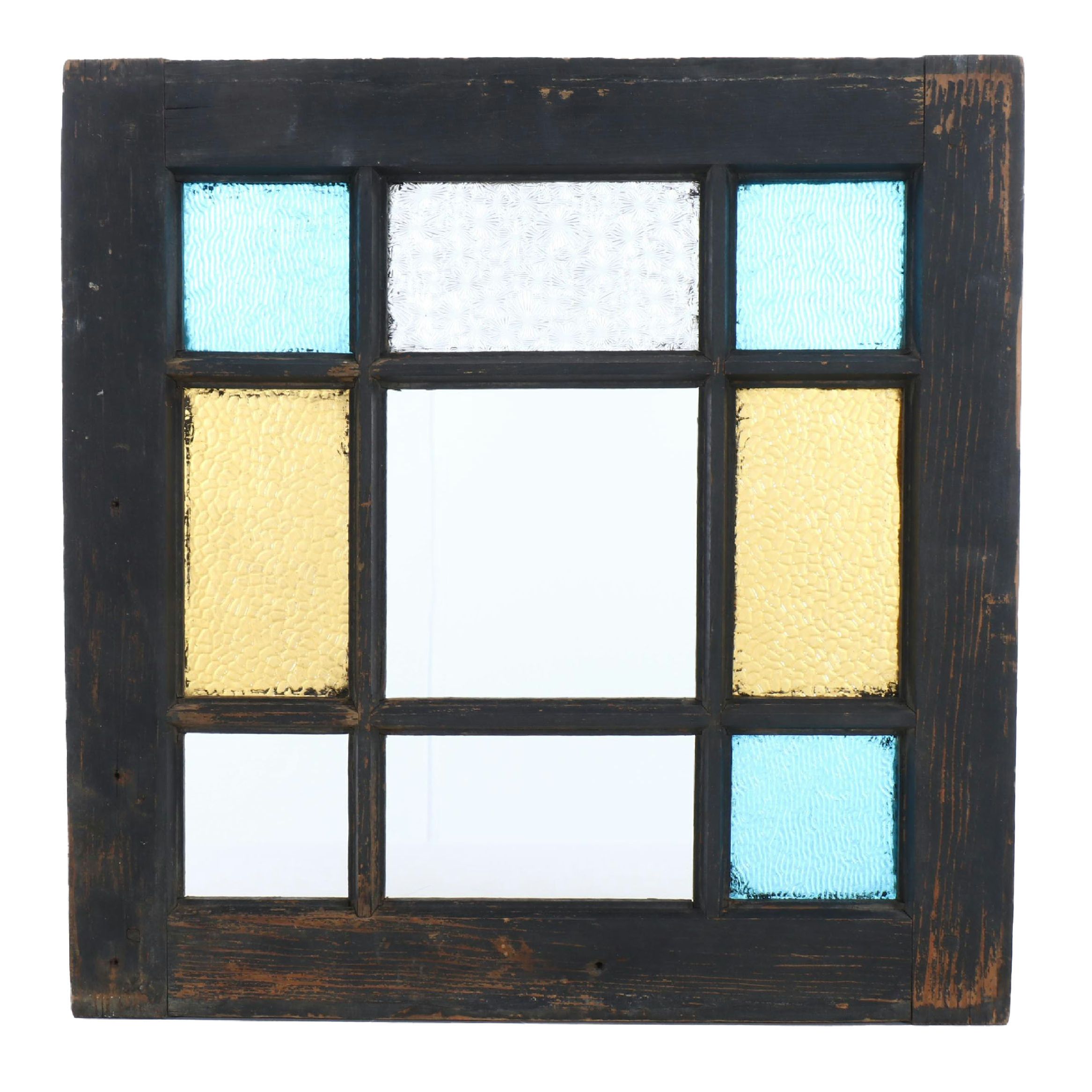 Framed Stained Glass Window, Early to Mid-20th Century