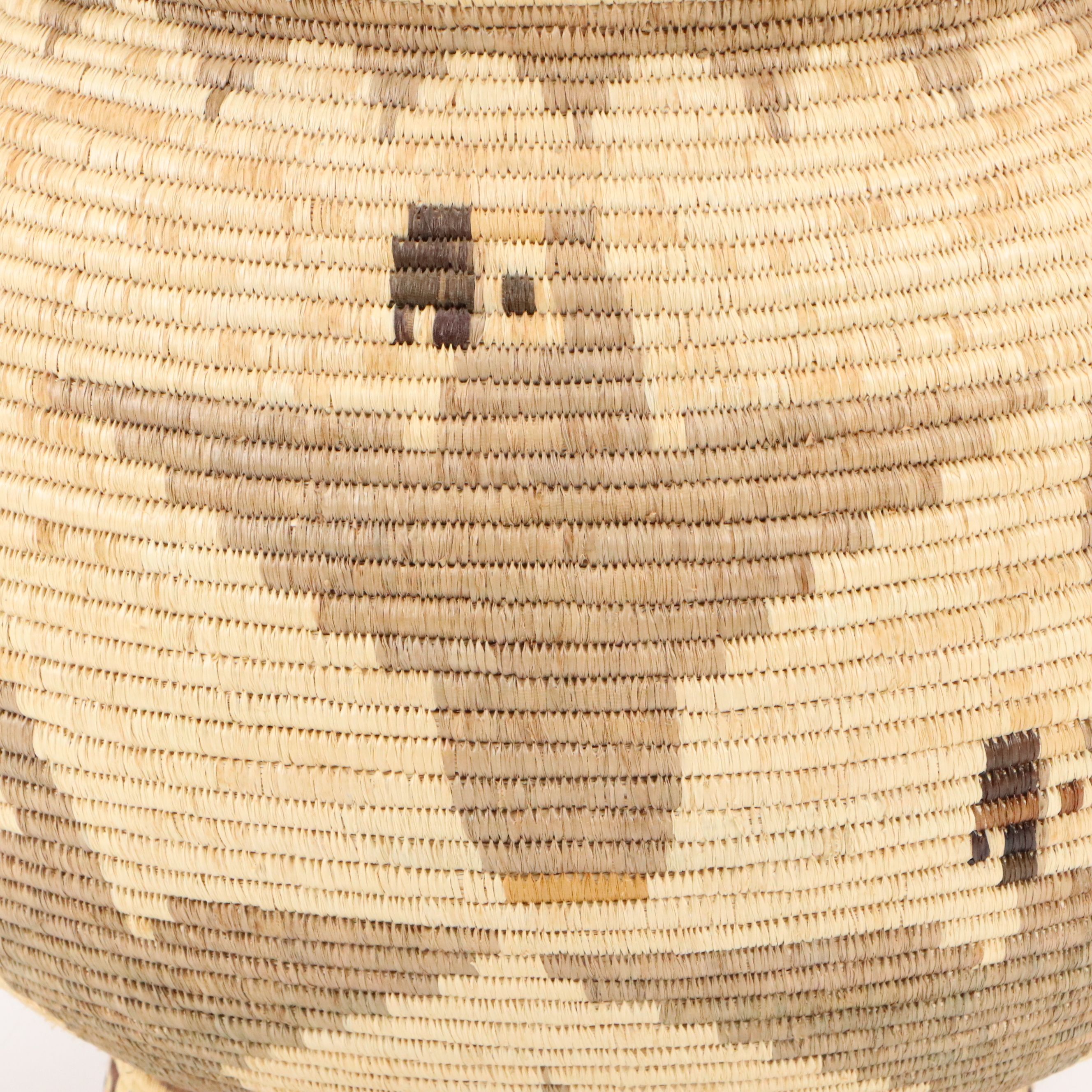 Panamanian Wounaan "Hōsig di" Fine Handwoven Palm Fiber Parrot Basket & Collar