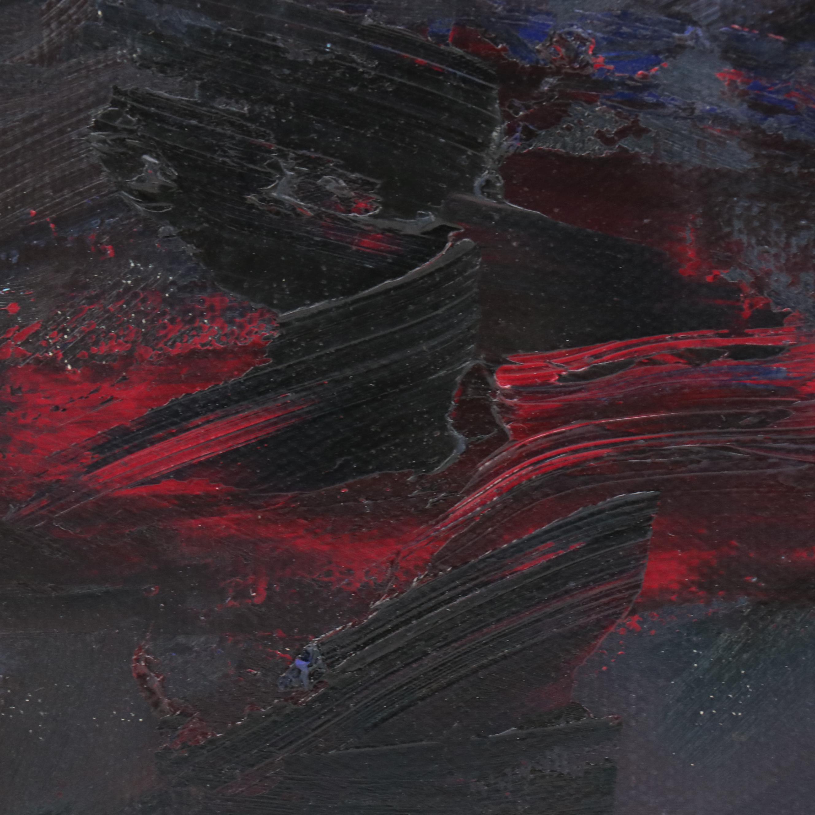 Adedotun Adesida Stylized Landscape Impasto Oil Painting, 21st Century