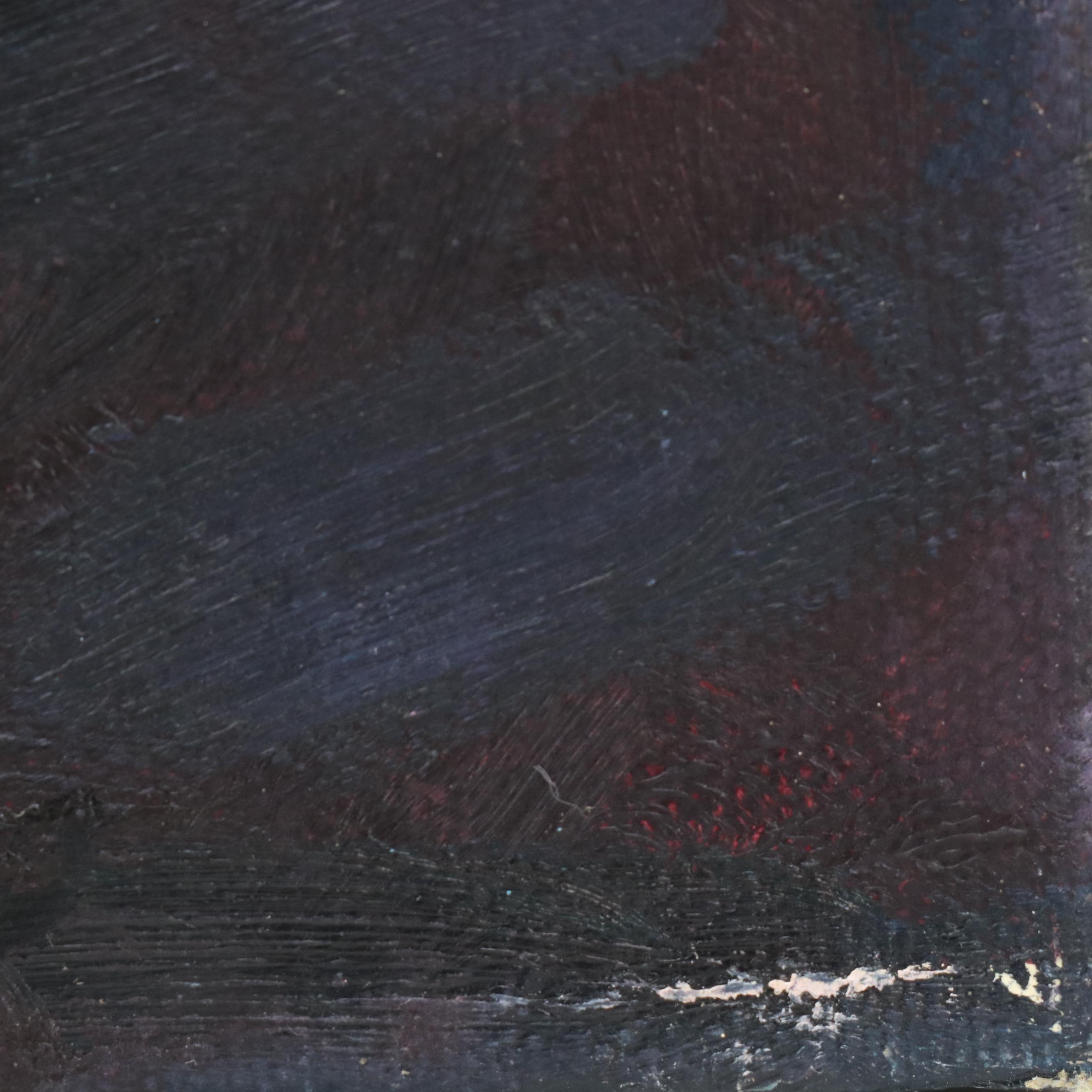 Adedotun Adesida Stylized Landscape Impasto Oil Painting, 21st Century