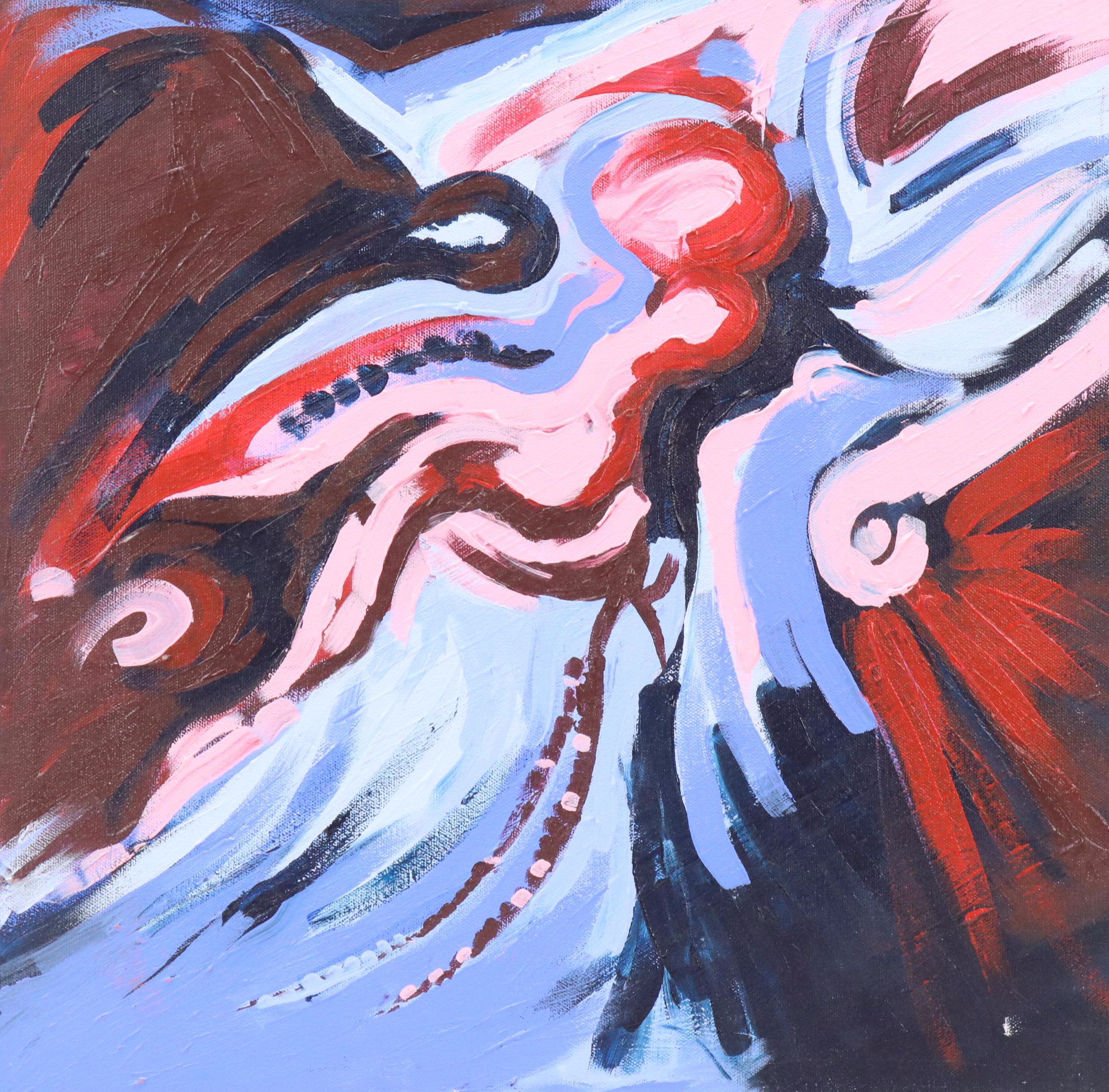 Adedotun Adesida Abstract Acrylic Painting, 21st Century